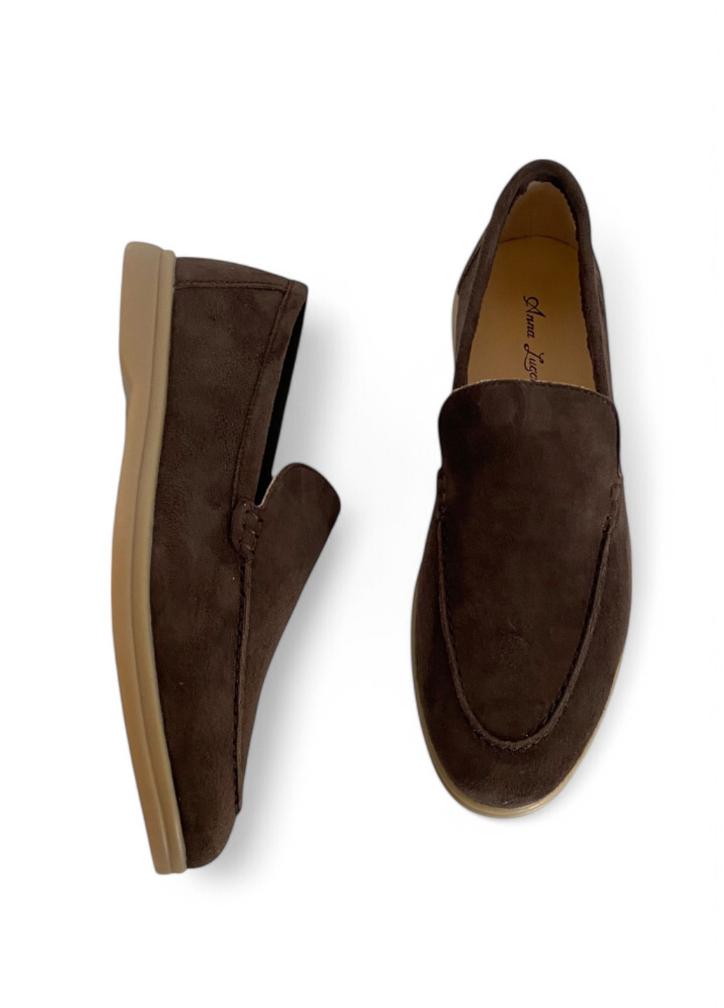 Anna Lucci Туфли лоферы коричневый з натуральная замша, турция — демисезон (329348851)