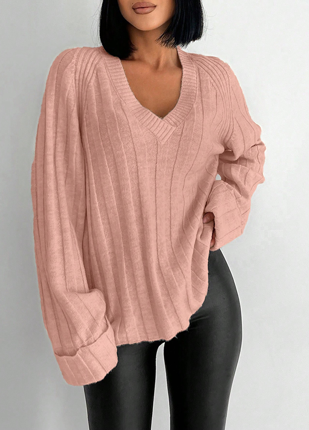 Світло-рожевий демісезонний пуловер пуловер SHEIN