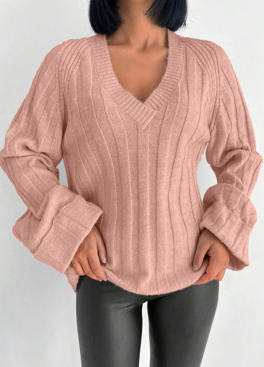 Світло-рожевий демісезонний пуловер пуловер SHEIN