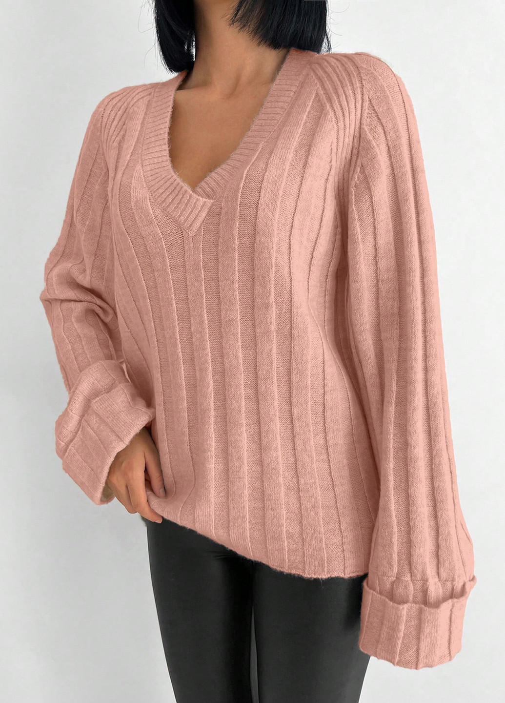 Світло-рожевий демісезонний пуловер пуловер SHEIN