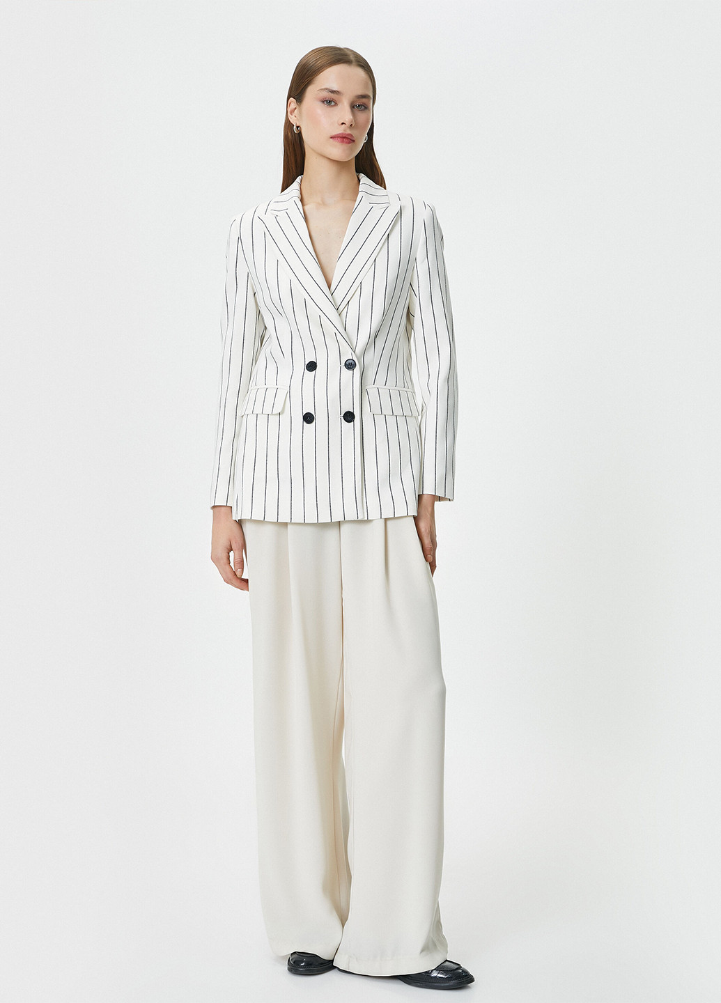 Айвори женский жакет KOTON полосатый - демисезонный