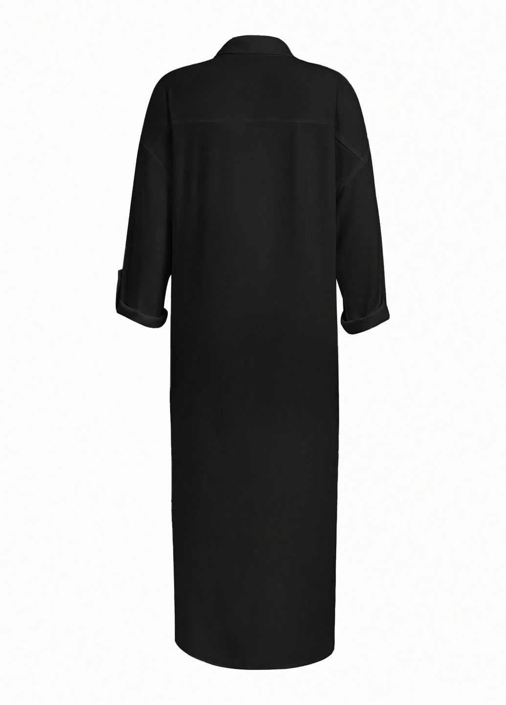 Черное кэжуал платье рубашка SHEIN однотонное