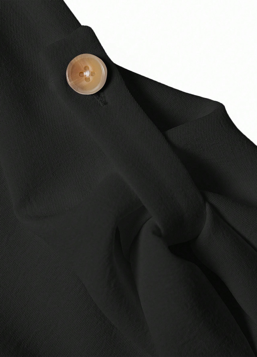 Черное кэжуал платье рубашка SHEIN однотонное