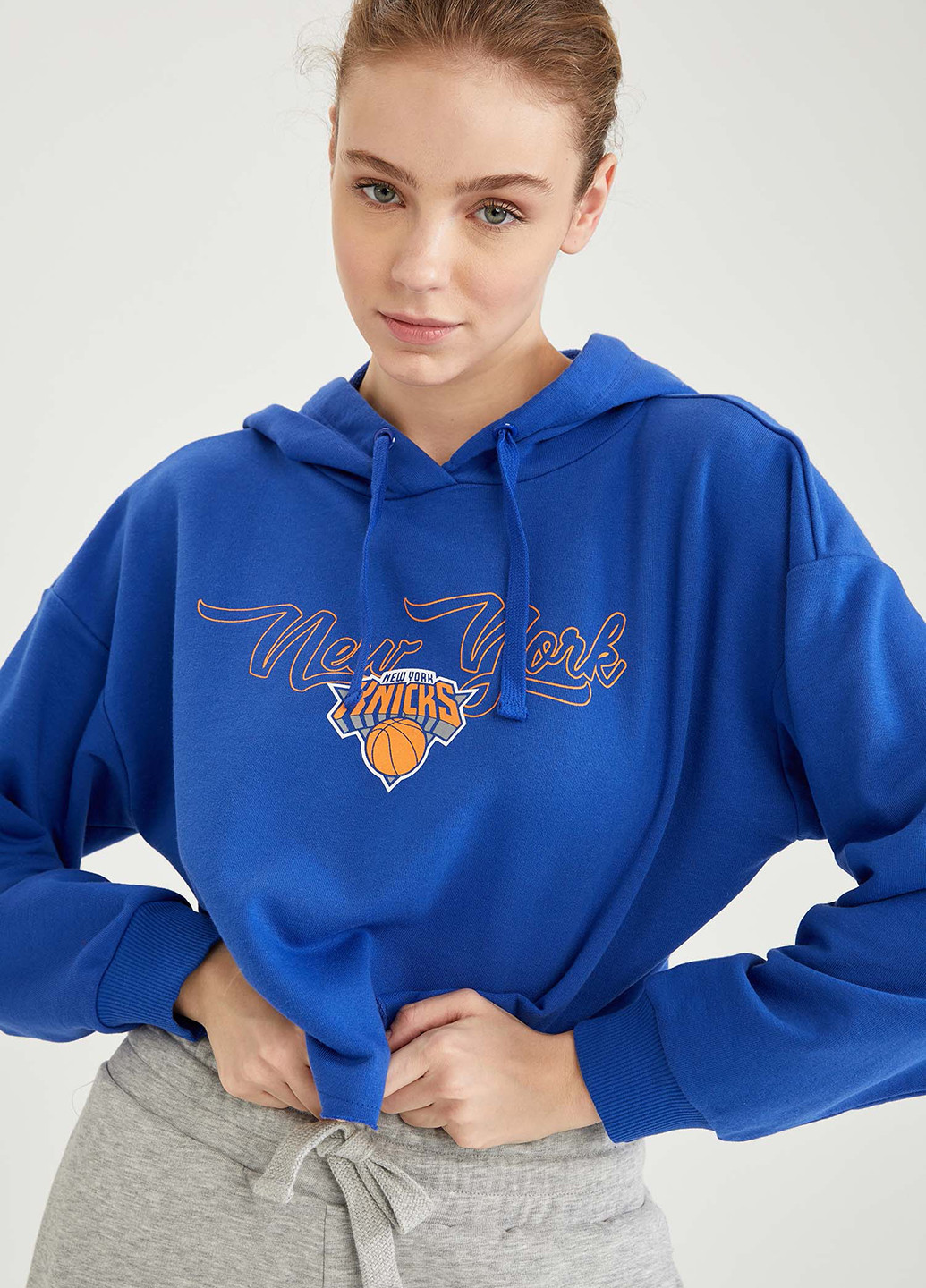 New York Knicks DeFacto Толстовка синие кэжуалы хлопок