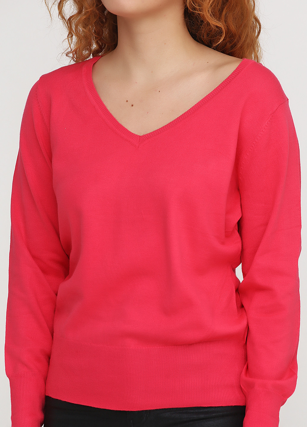 Розовый демисезонный пуловер пуловер Miss Moda