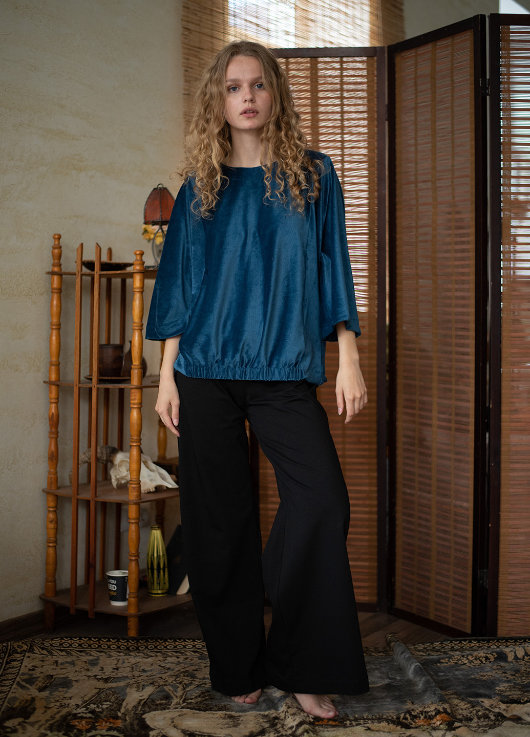 Синяя блуза Silence