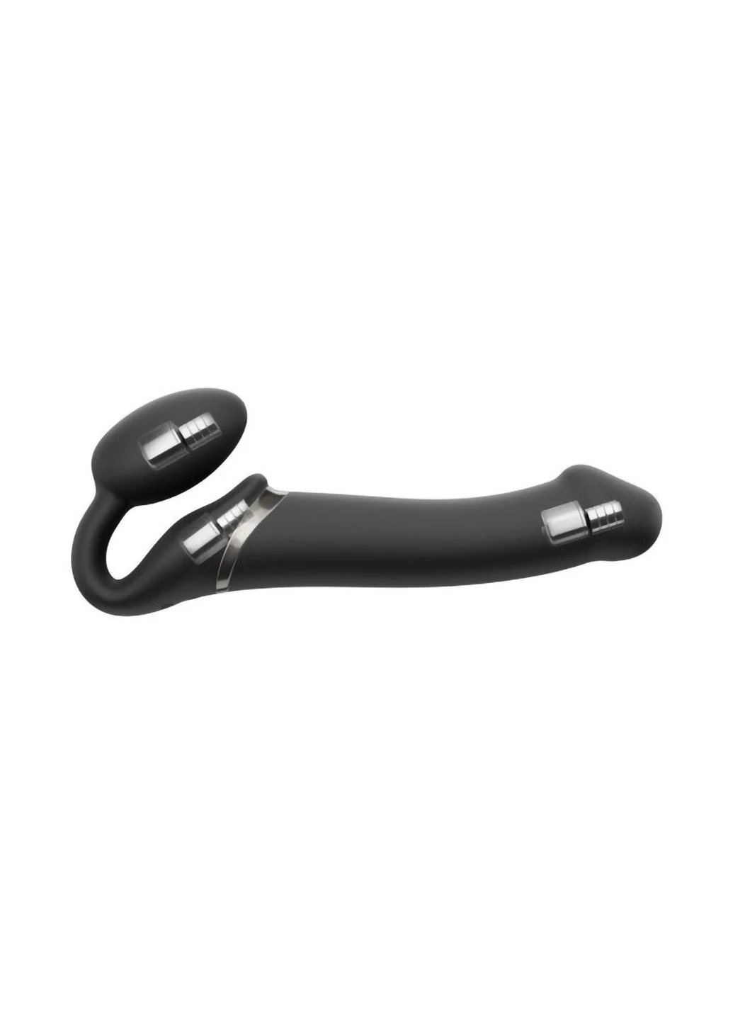 Безремневой страпон с вибрацией Vibrating Black L, диаметр 3,7см, пульт ДУ, регулируемый Strap-On-Me (254152494)
