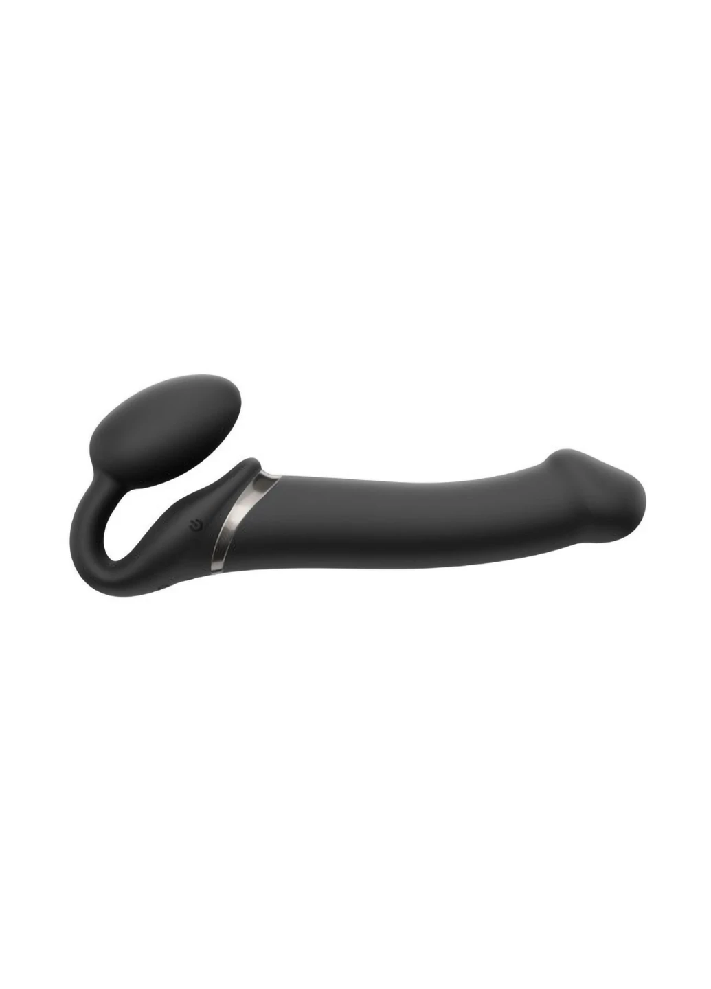 Безремневой страпон с вибрацией Vibrating Black L, диаметр 3,7см, пульт ДУ, регулируемый Strap-On-Me (254152494)