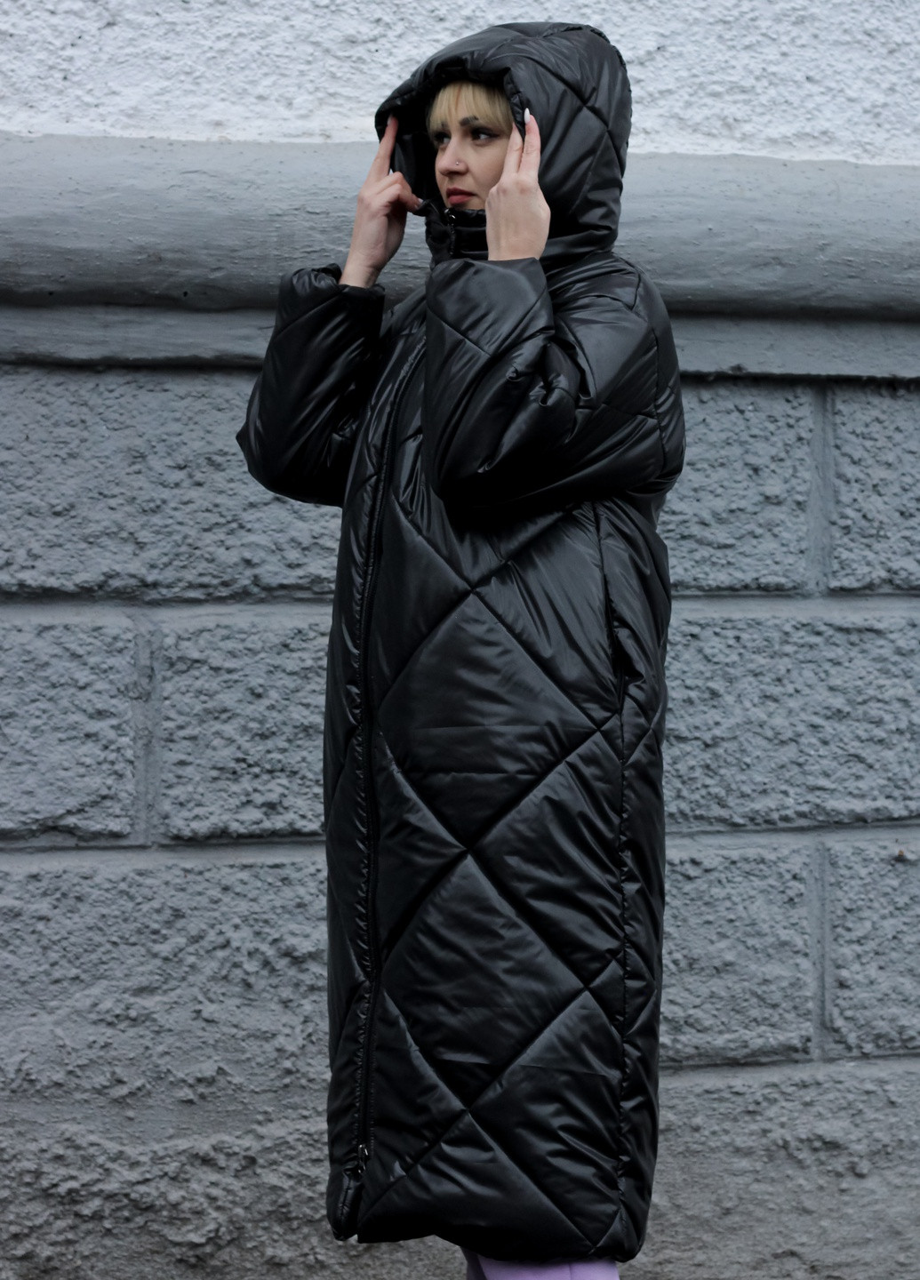 Черное зимнее Пальто длинное черное Stimma