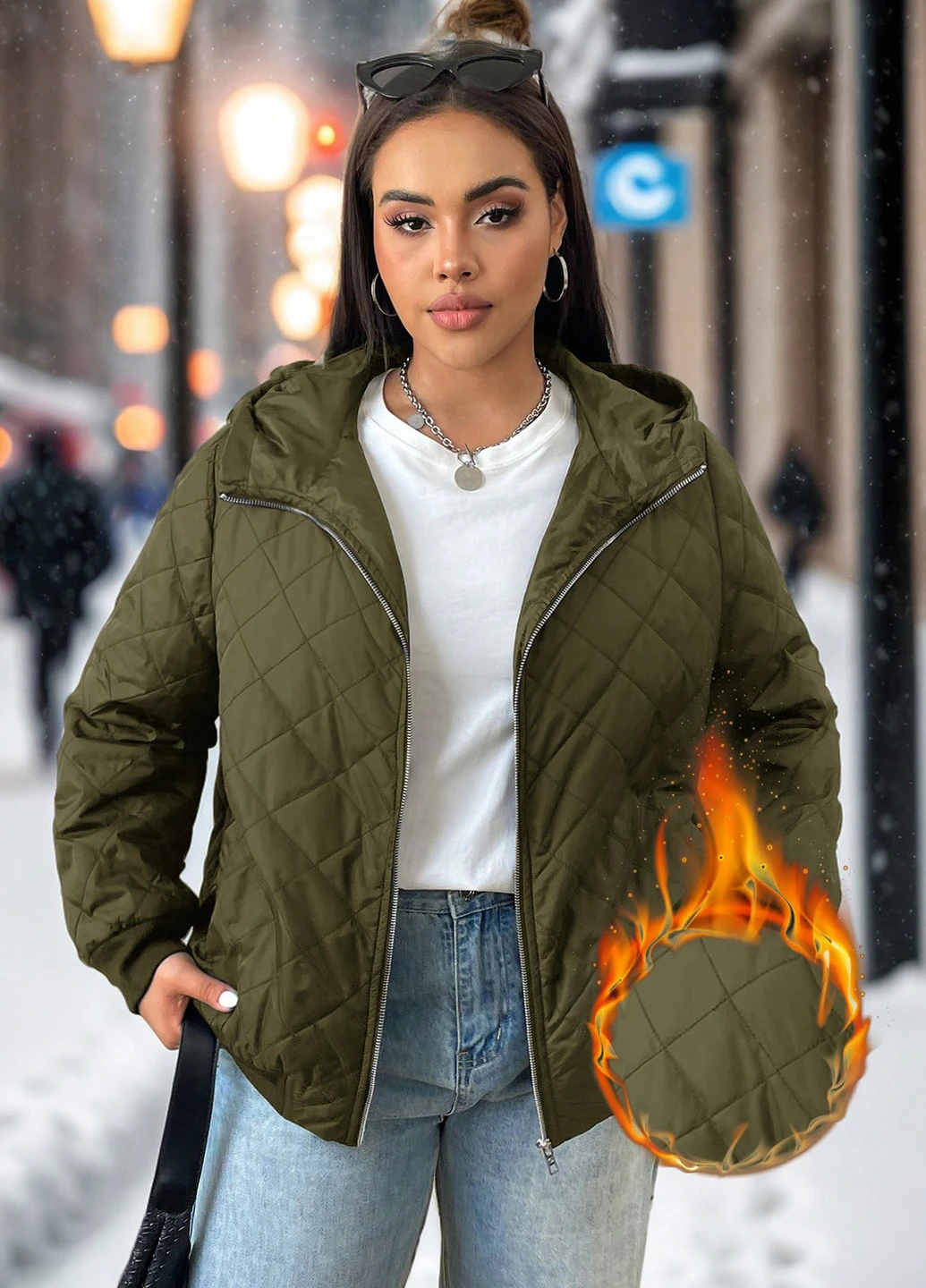 Зелена зимня куртка SHEIN