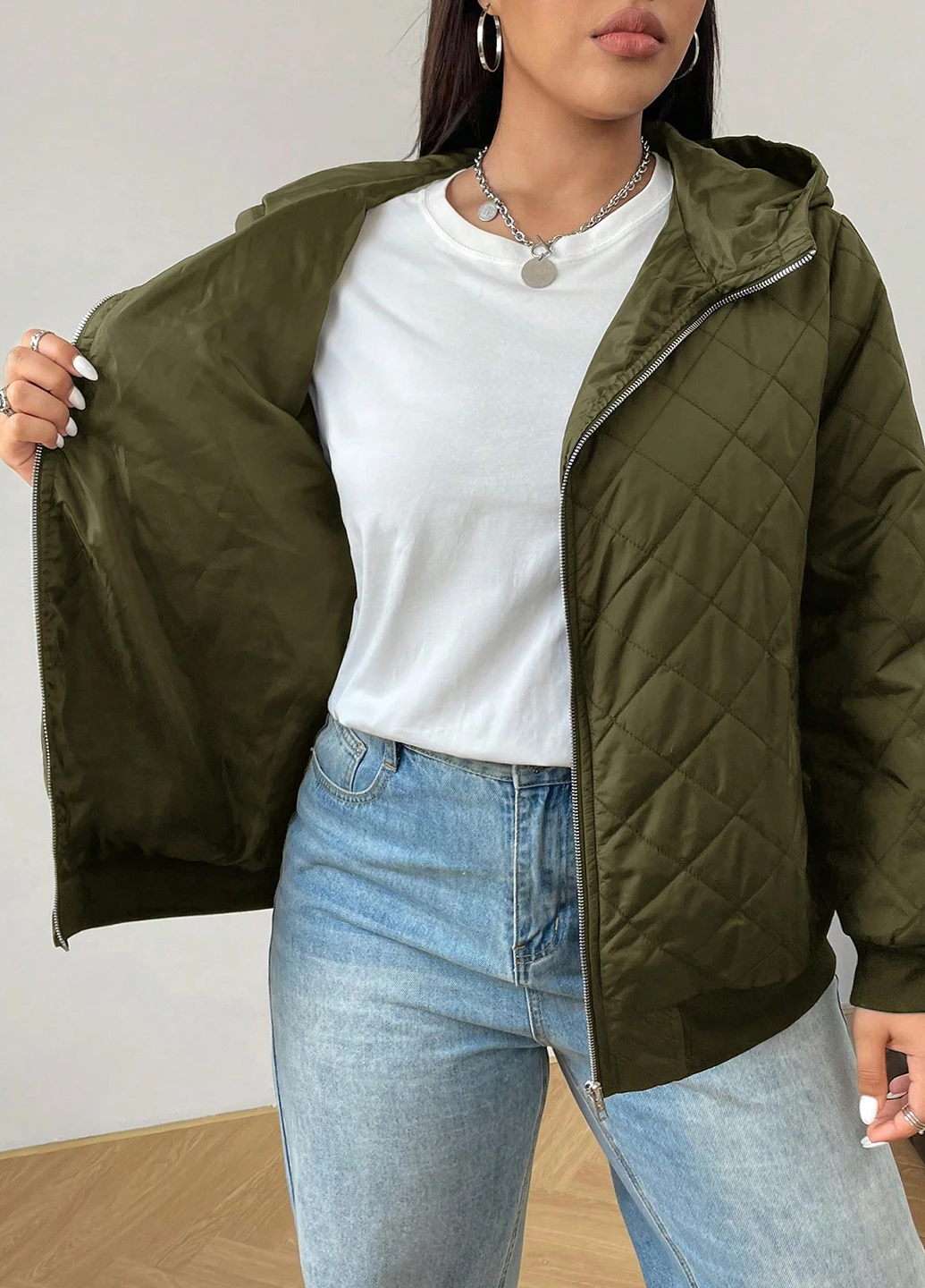 Зелена зимня куртка SHEIN