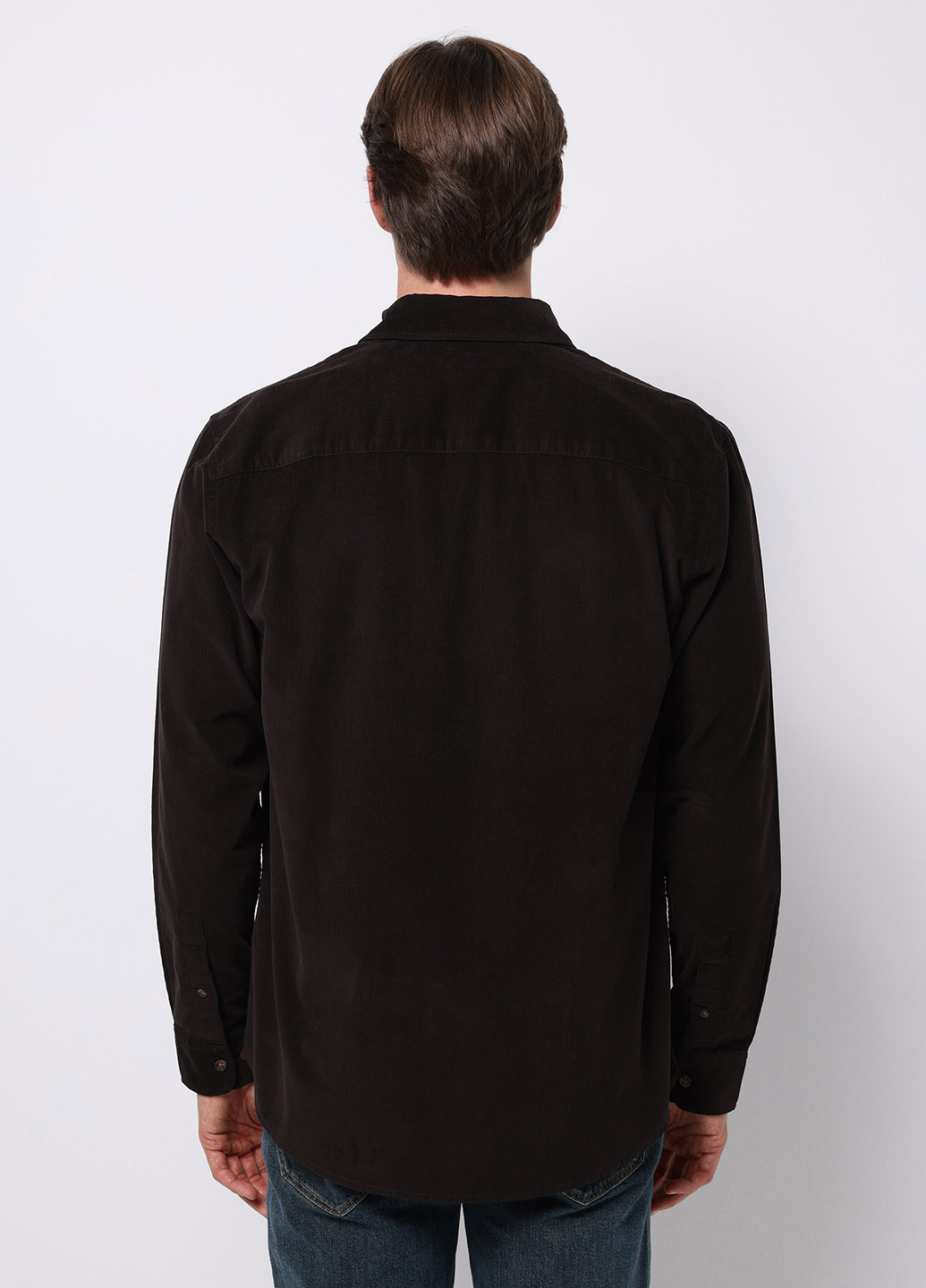 Темно-коричневая кэжуал рубашка однотонная Colin's