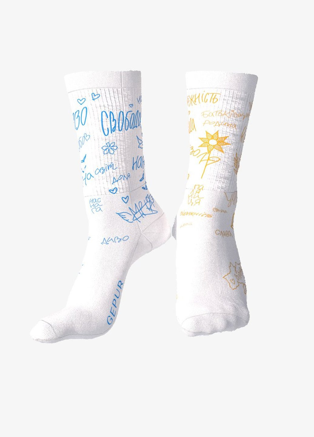 Белые носки (2 пары) Gepur украинская символика (371301568)