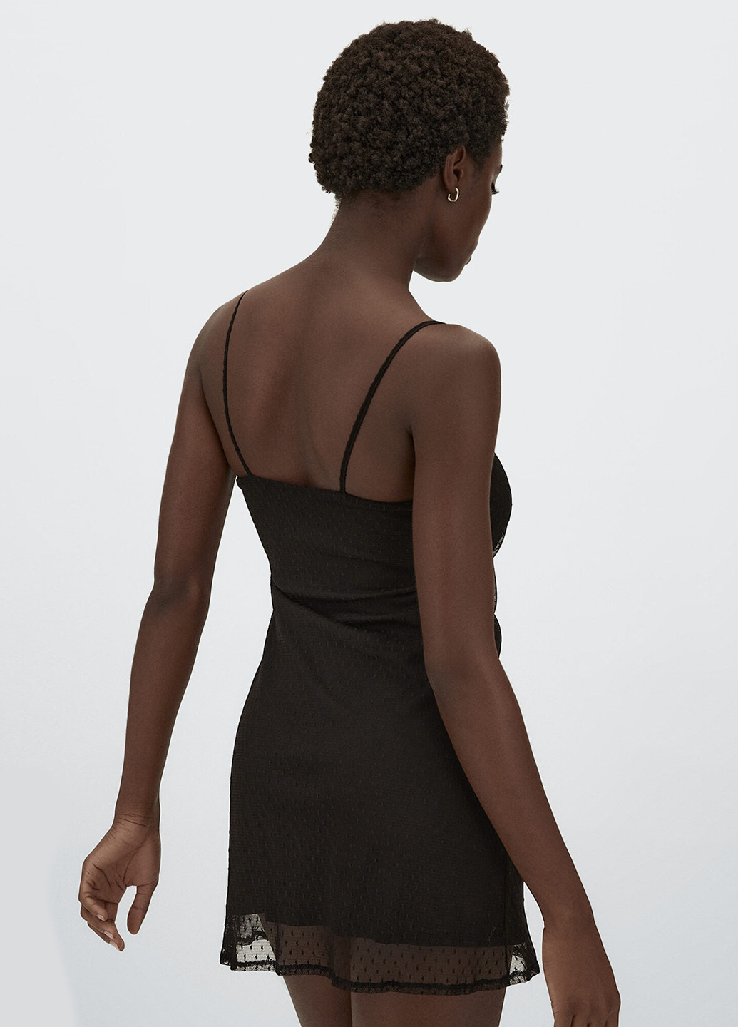 Чорна кежуал сукня сукня-комбінація Stradivarius однотонна