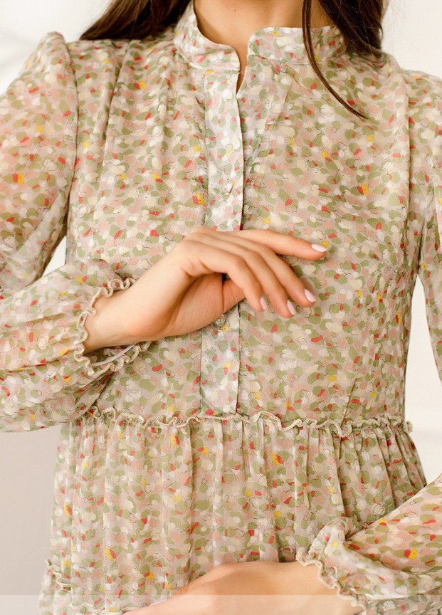 Кавова кежуал сукня жіноча Sofia з абстрактним візерунком