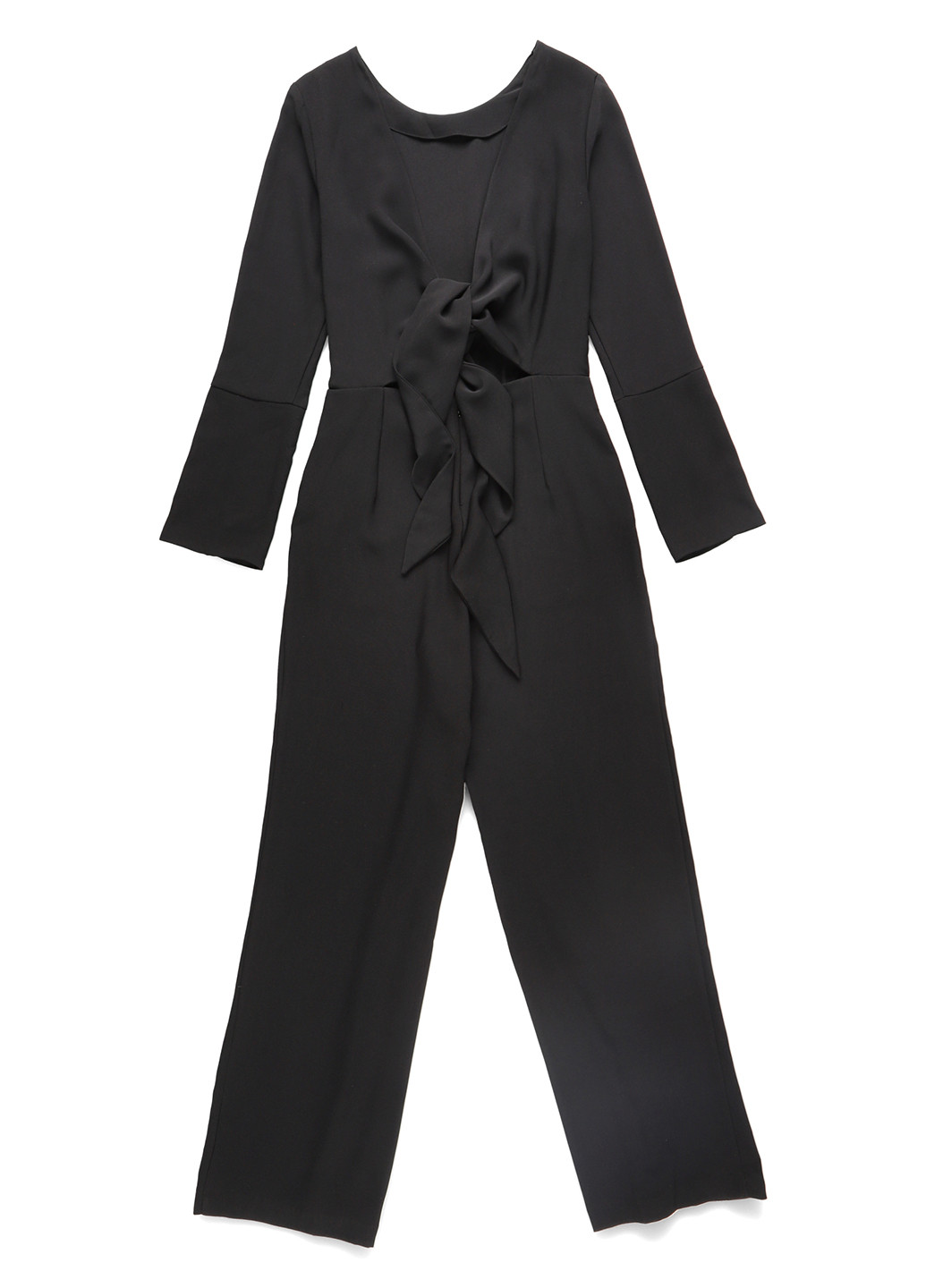 Комбинезон H&M комбинезон-брюки однотонный чёрный кэжуал полиэстер