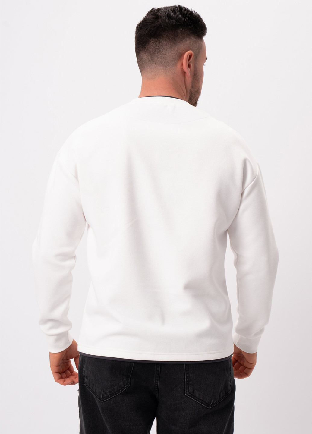 Белый демисезонный кэжуал лонгслив Trend Collection однотонный