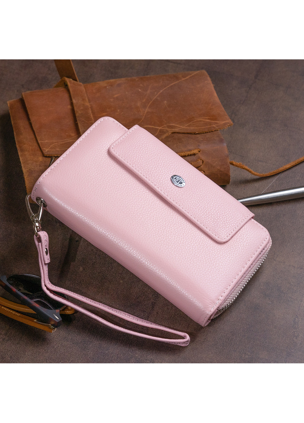 Жіночий шкіряний гаманець 19х9,5х2,5 см st leather (252128558)