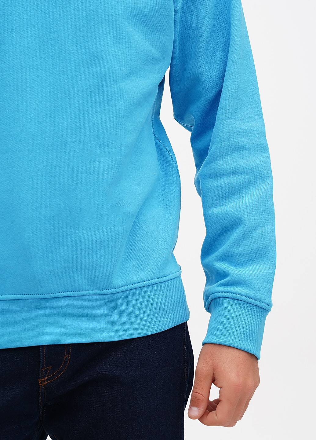 Голубой свитшот H&M однотонный без декора (366276649)