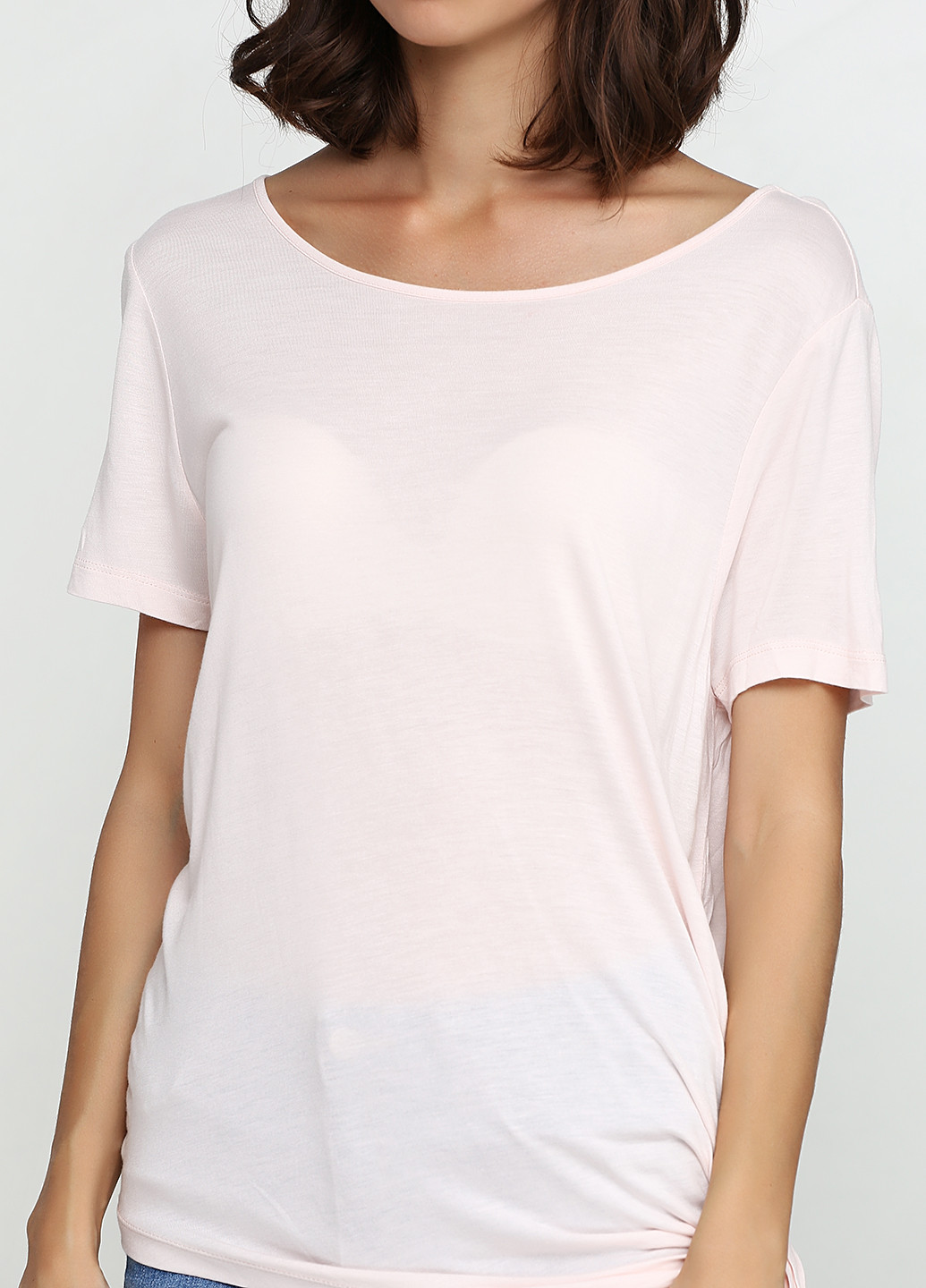 Светло-розовая летняя футболка Vero Moda