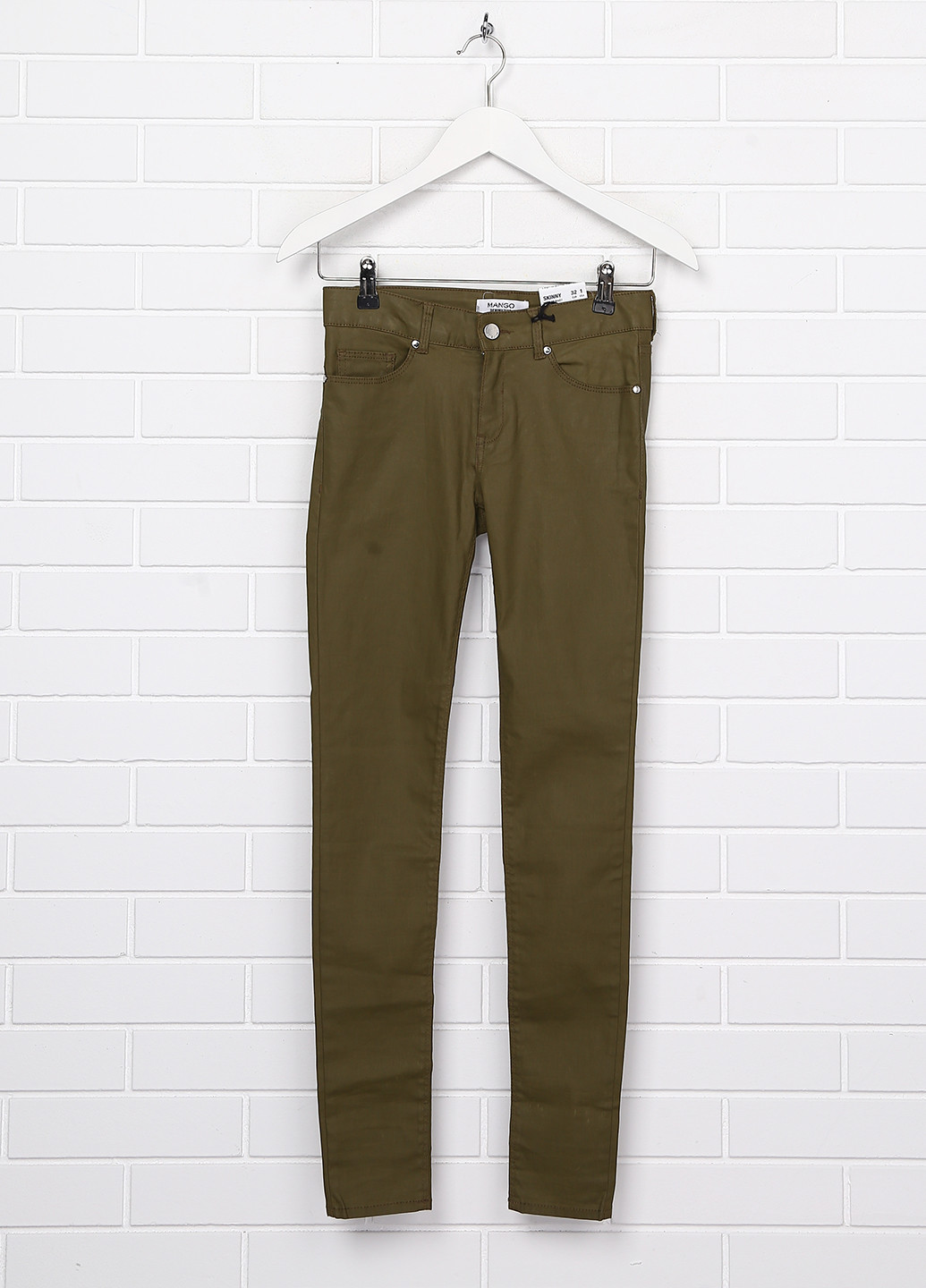 Светло-зеленые кэжуал демисезонные зауженные брюки Mango