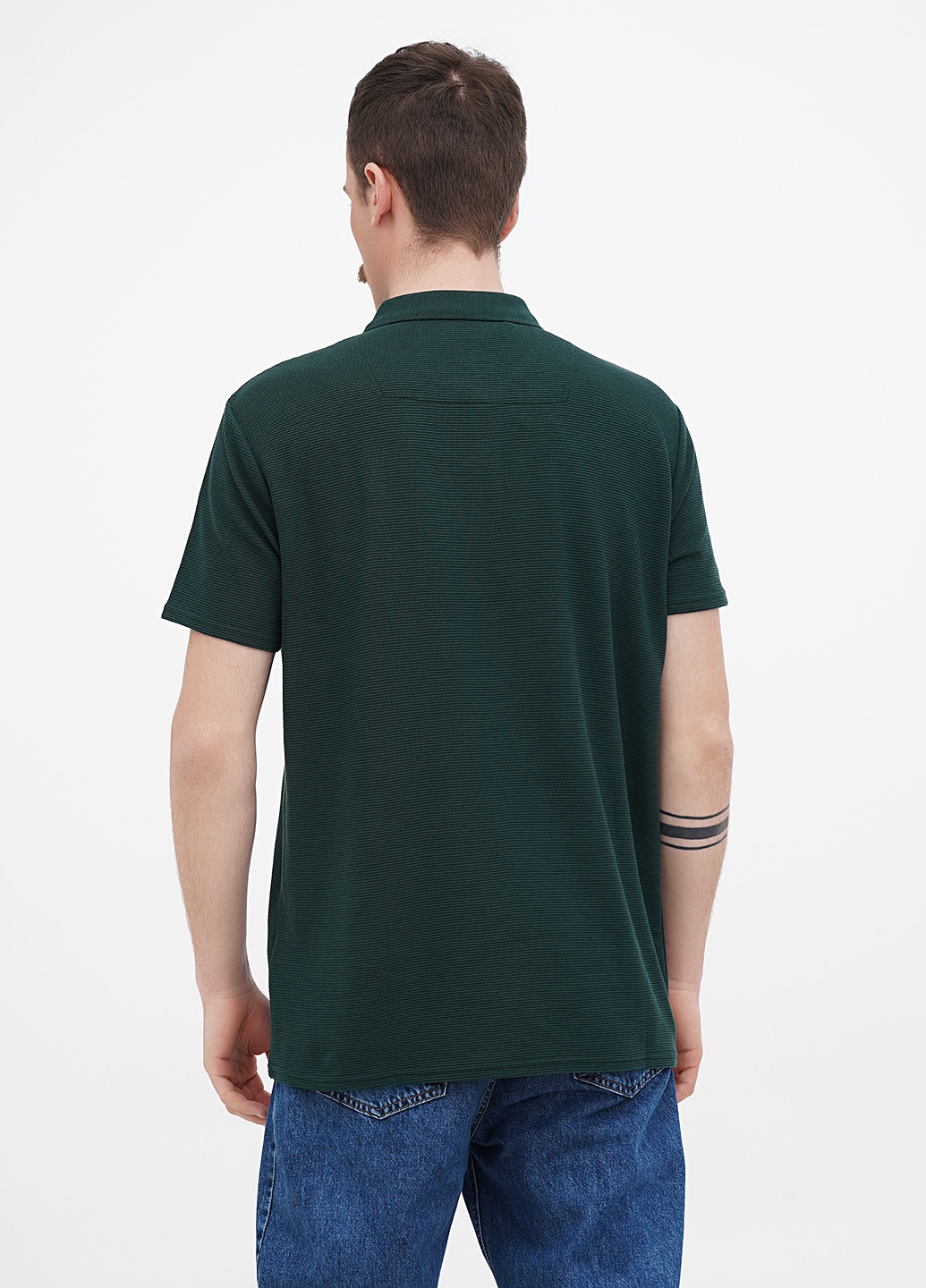 Темно-зеленая футболка-поло для мужчин Broken Standard однотонная