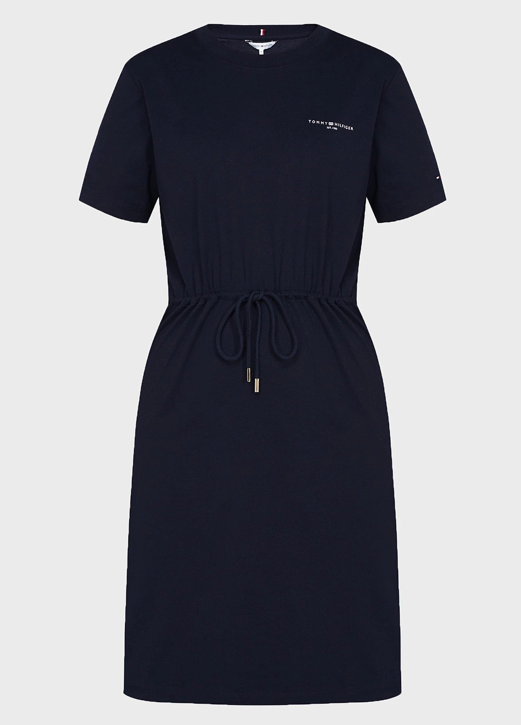 Синее кэжуал платье платье-футболка Tommy Hilfiger с логотипом