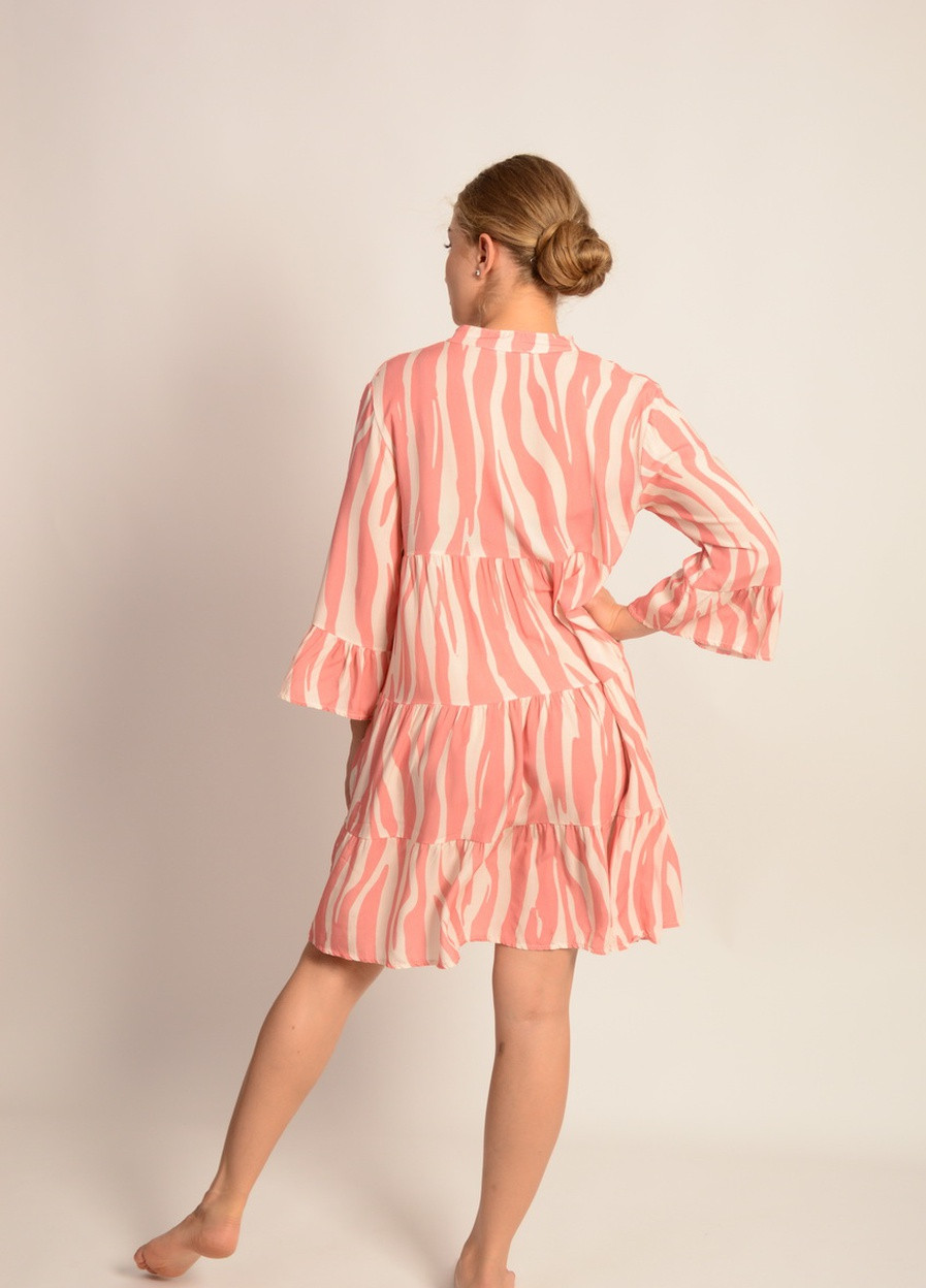 Розовое кэжуал платье рубашка New Collection в полоску