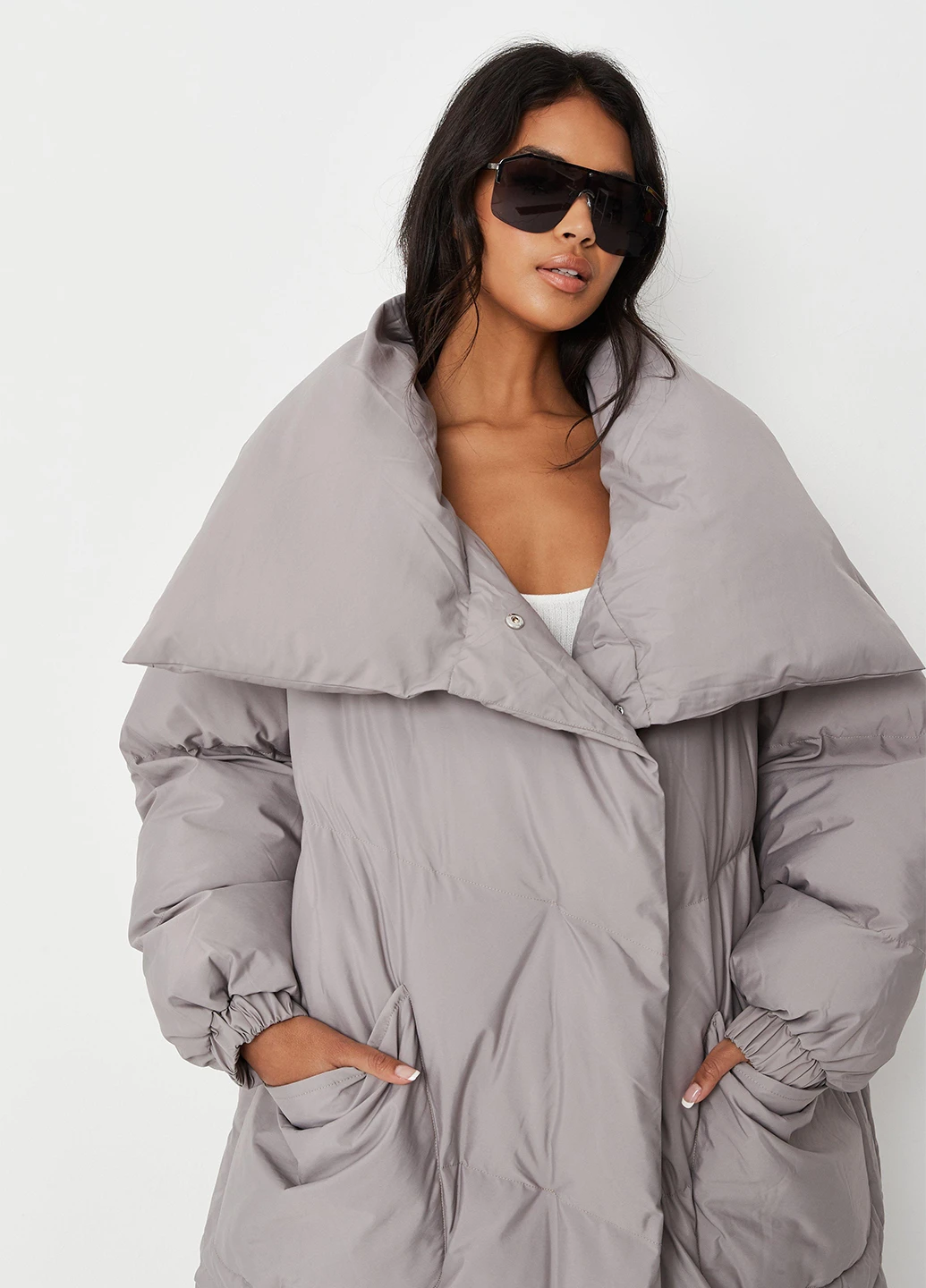 Серая зимняя куртка Missguided