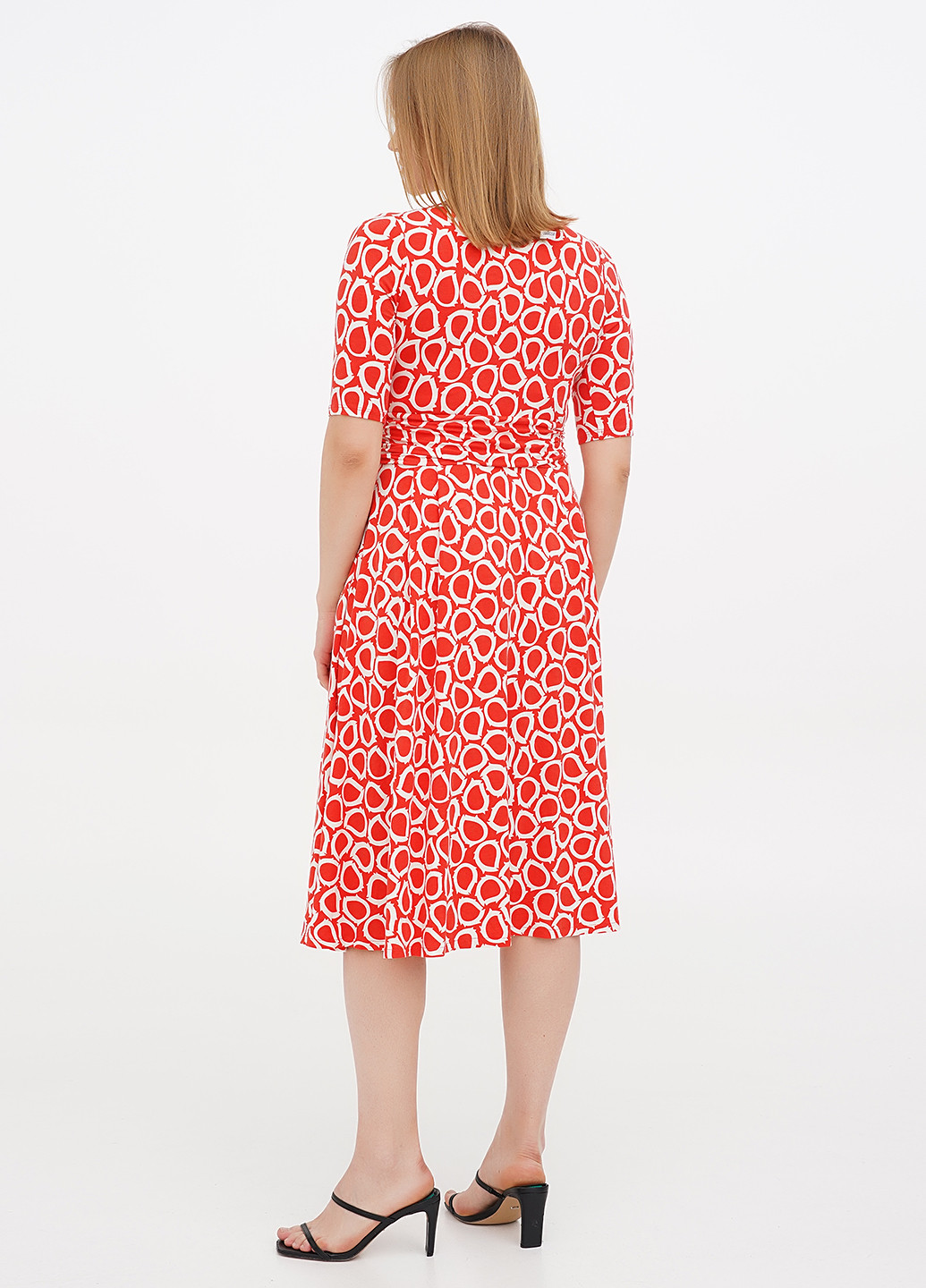 Красное кэжуал платье на запах Boden с абстрактным узором