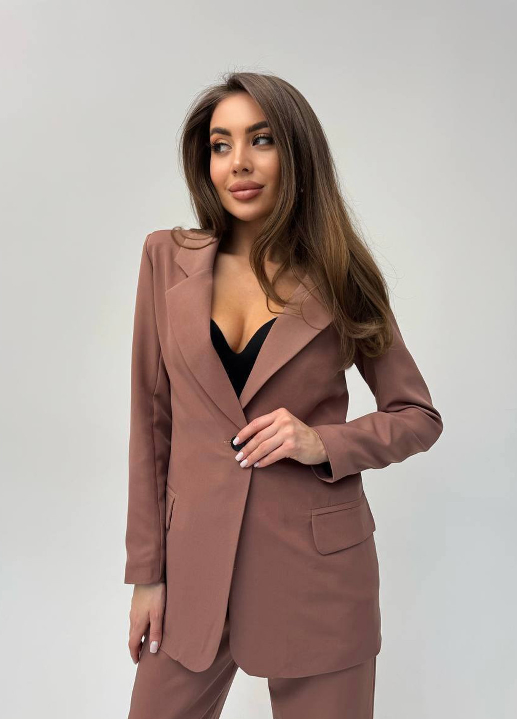 Бежевый женский жакет Fashion однотонный - всесезон