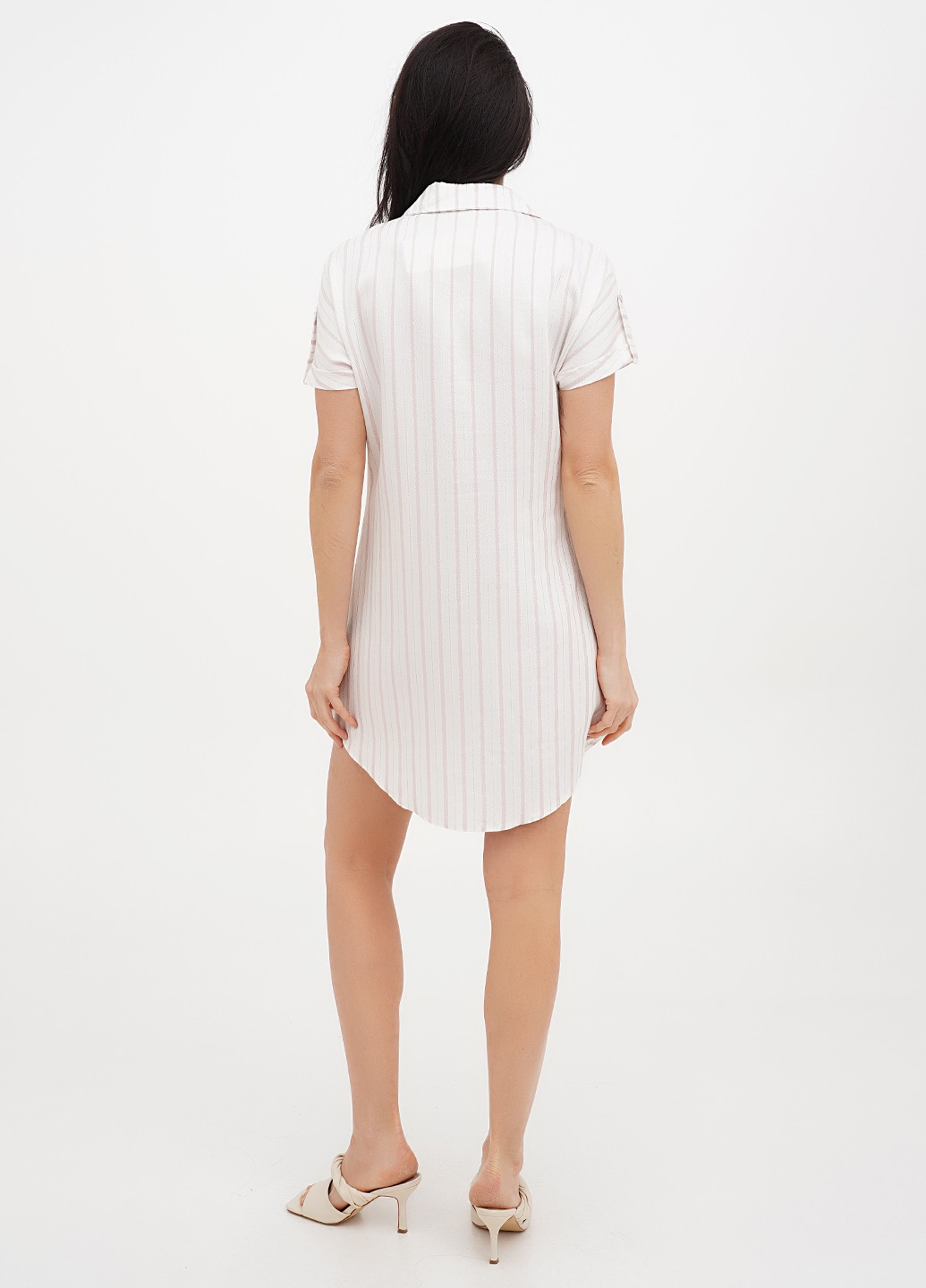 Пудрова кежуал сукня сукня-сорочка Imperial в смужку