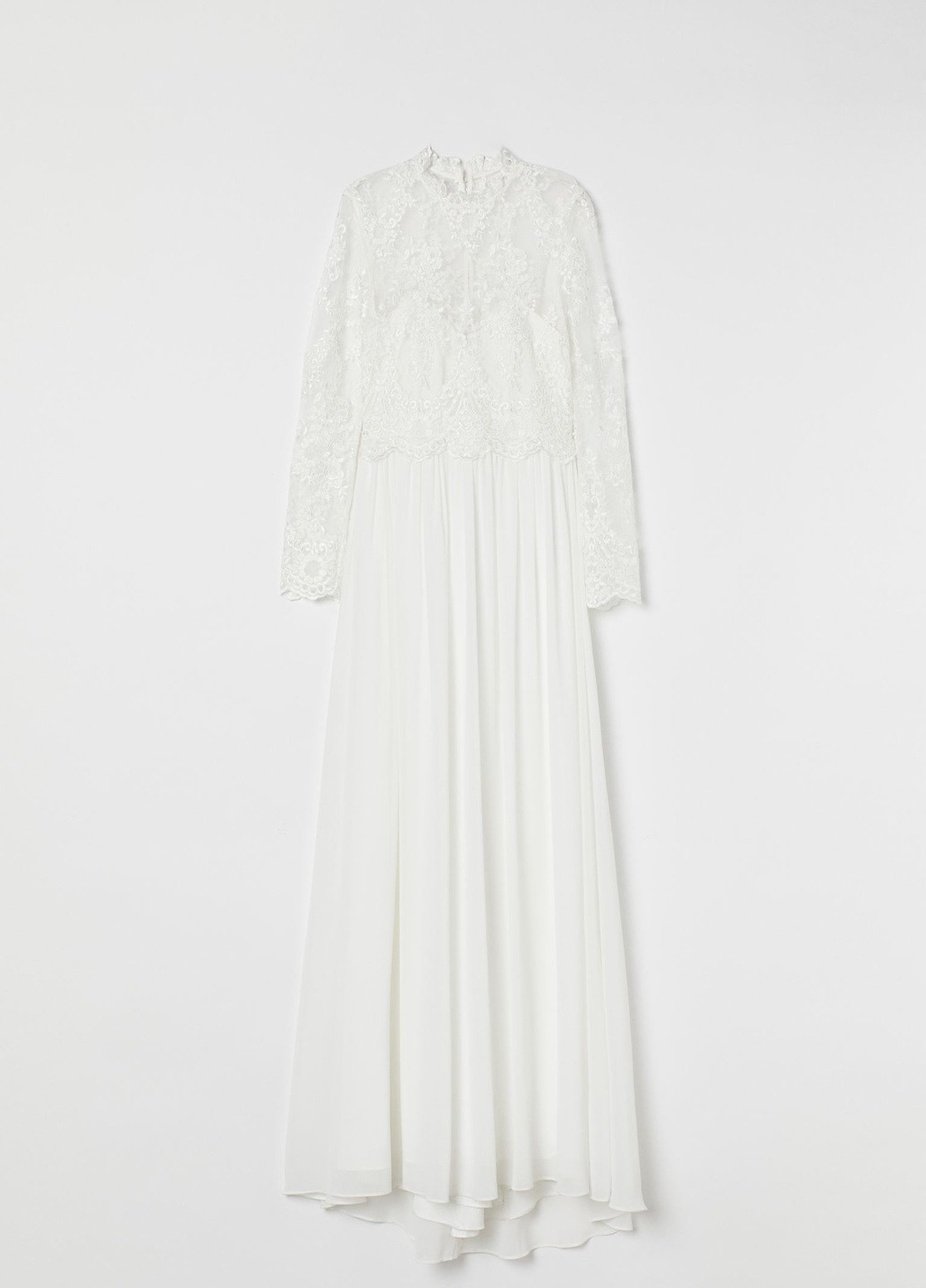 Белое кэжуал свадебное платье H&M однотонное