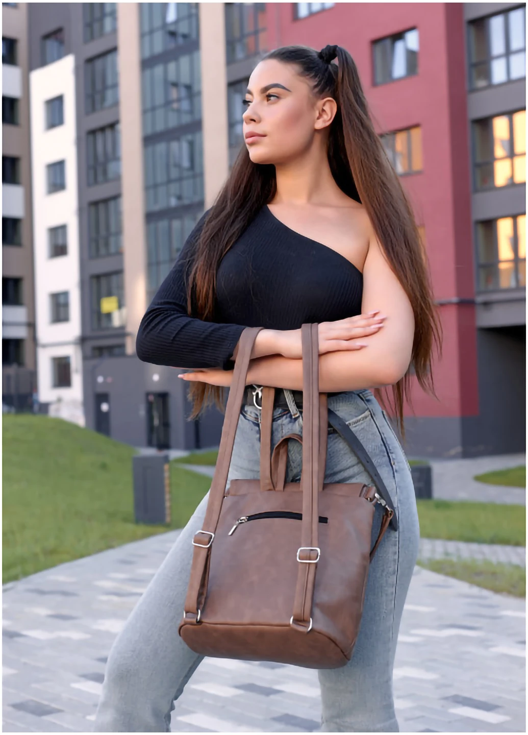 Женский рюкзак-сумка 30х26х14 см Sambag (253490864)