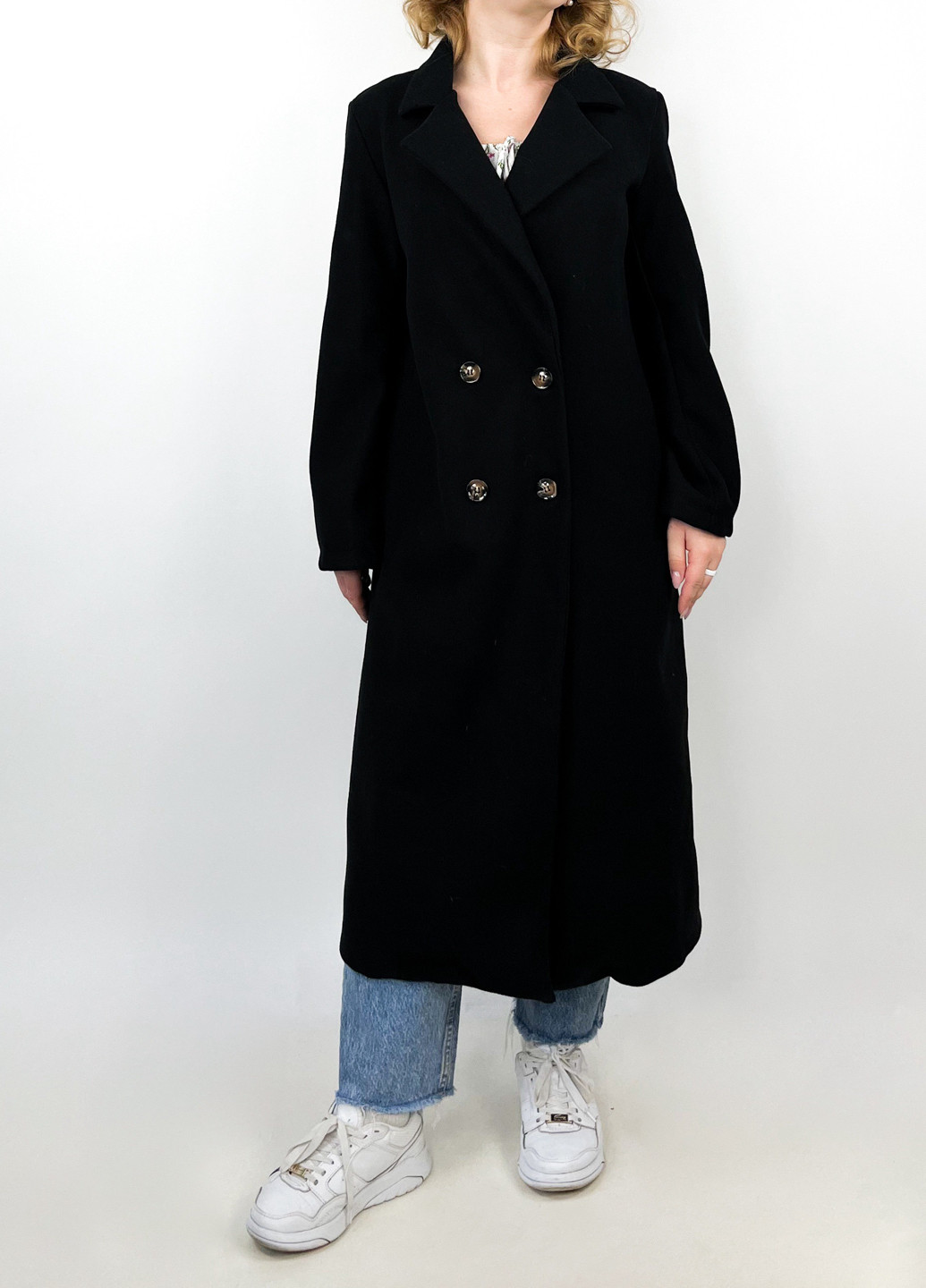 Чорне демісезонне Пальто двобортне Boohoo