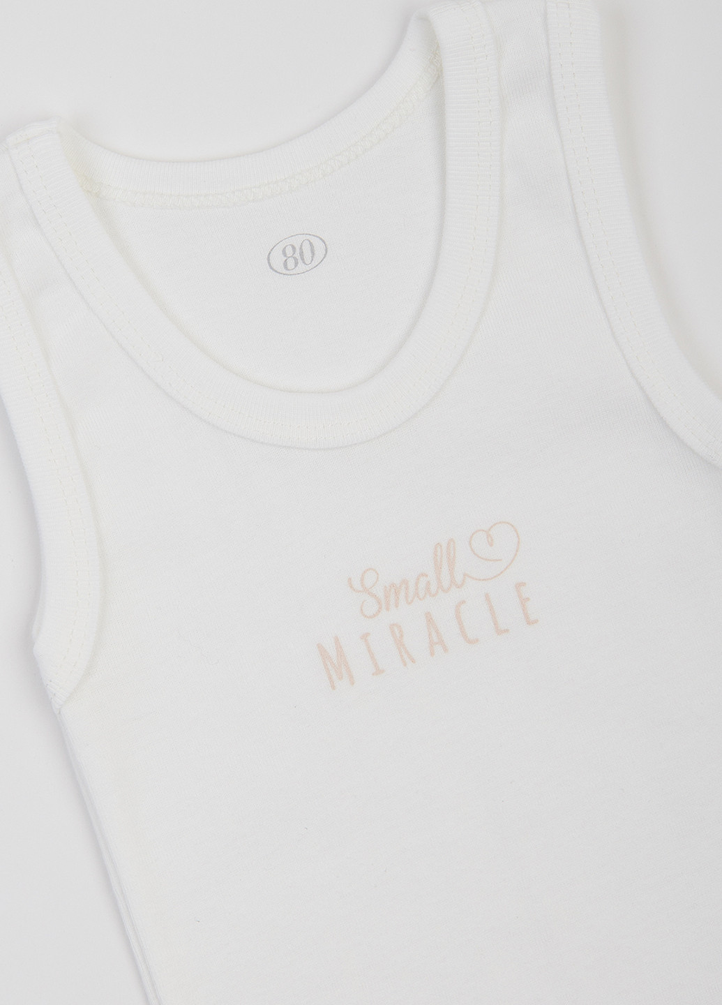 Молочный демисезонный комплект (майка, трусики) Фламинго