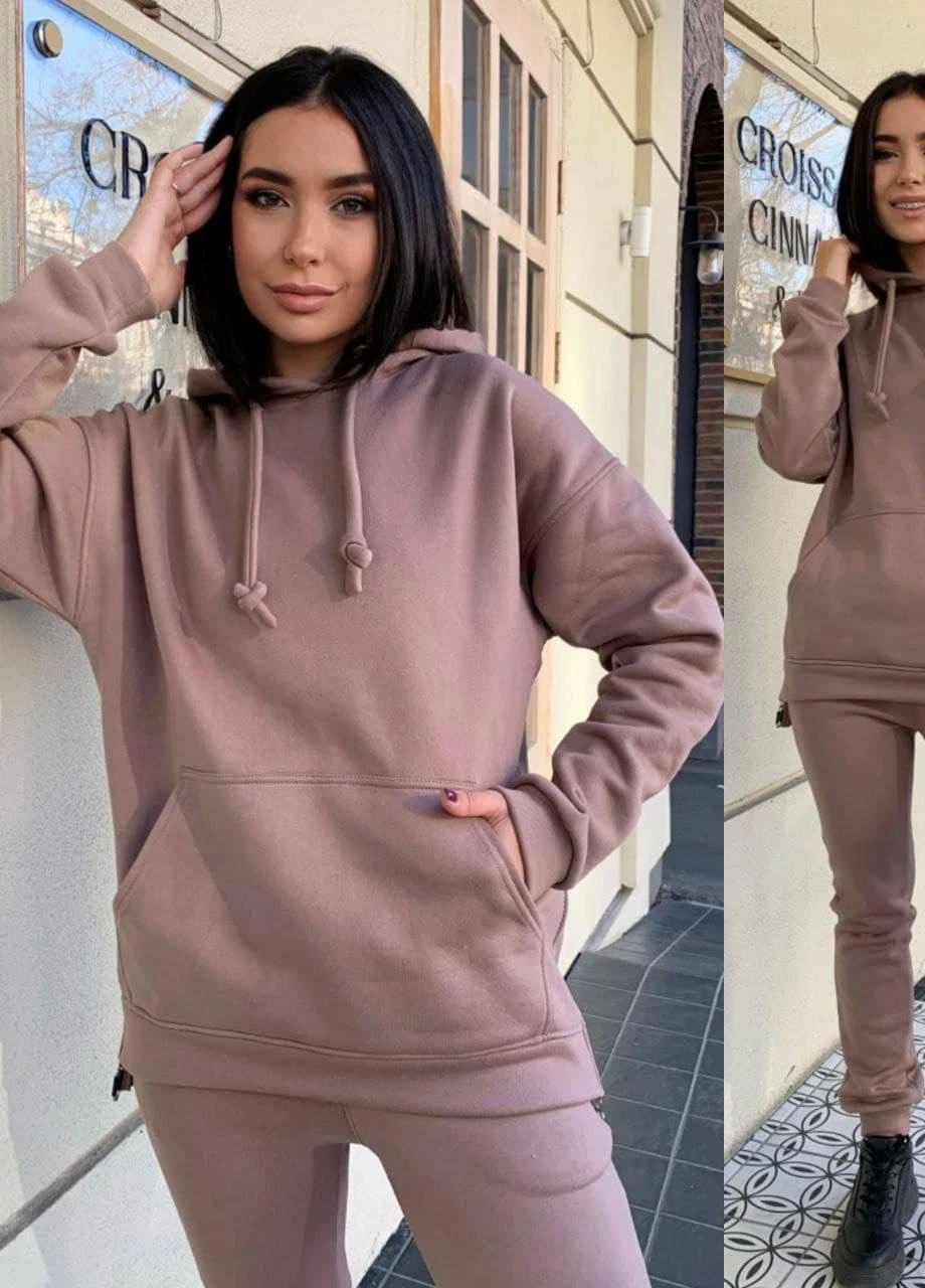 Спортивний костюм жіночий теплий на флісі S-M L-XL 2XL-3XL(42-44 46-48 50-52) МОККО No Brand (254565437)