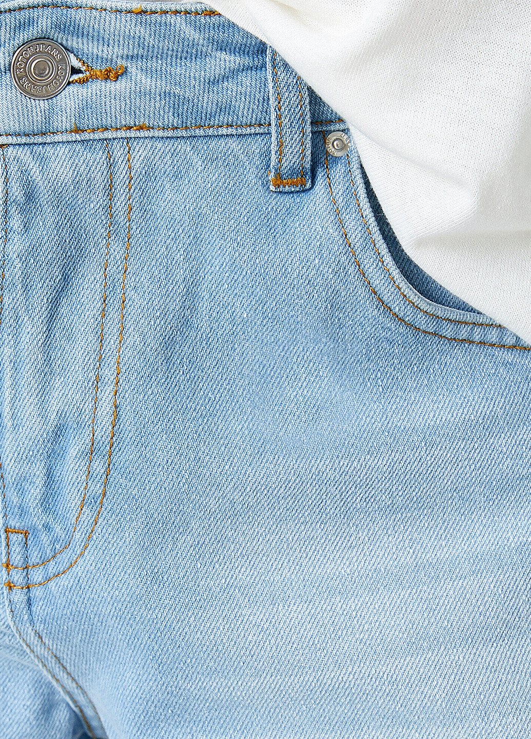 Шорти KOTON однотонні блакитні джинсові бавовна