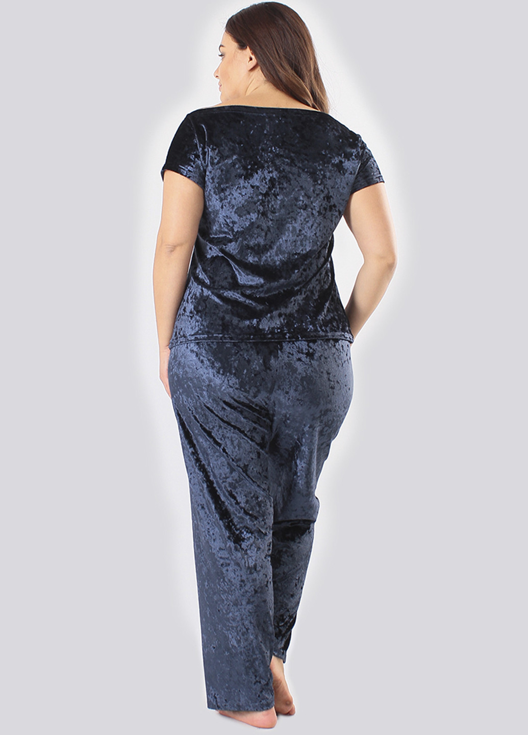 Темно-синя всесезон піжама (футболка, штани) футболка + штани Ghazel