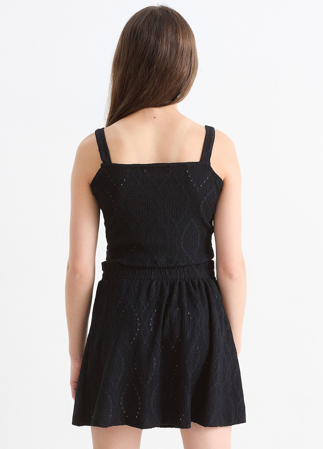 Черный летний костюм (топ, юбка) C&A