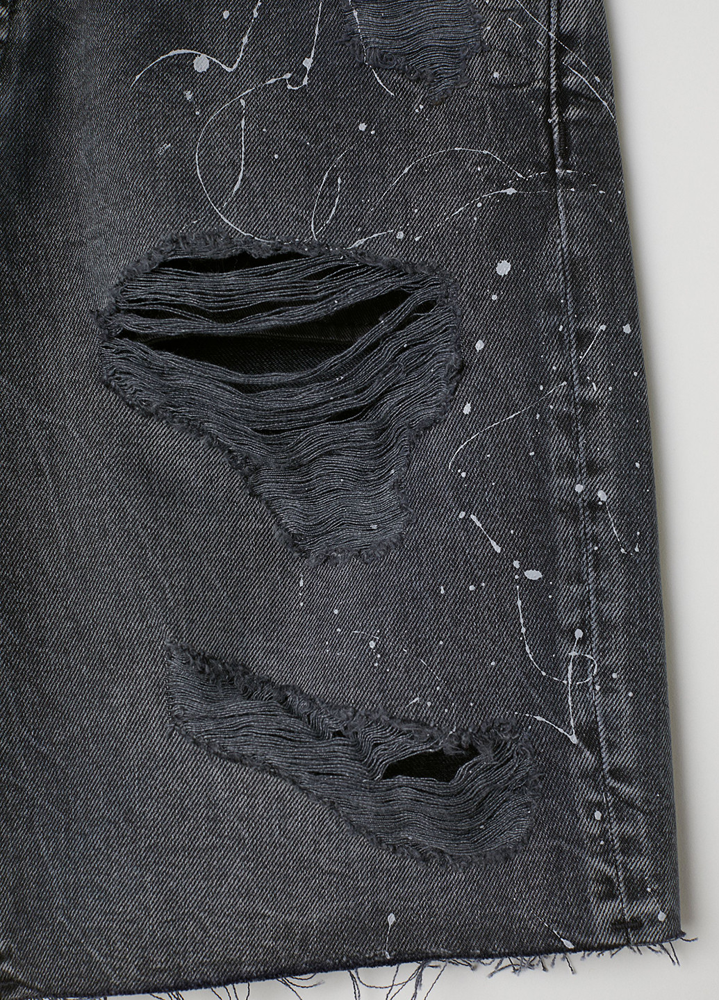 Шорты H&M абстрактные тёмно-серые джинсовые хлопок