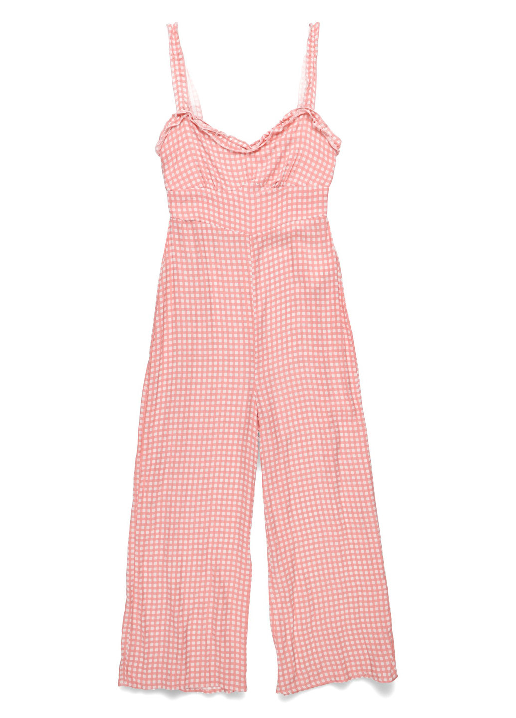 Комбінезон Cotton On комбінезон-брюки клітинка рожевий кежуал віскоза