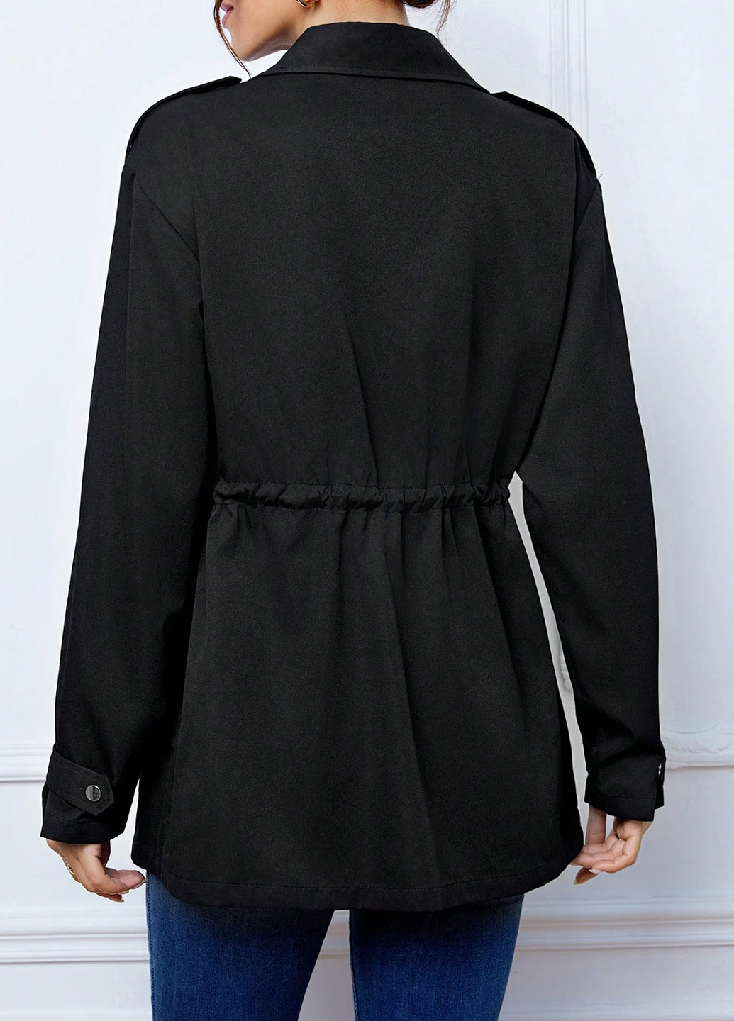 Плащ SHEIN на кнопках, на блискавці демісезон (329546095)