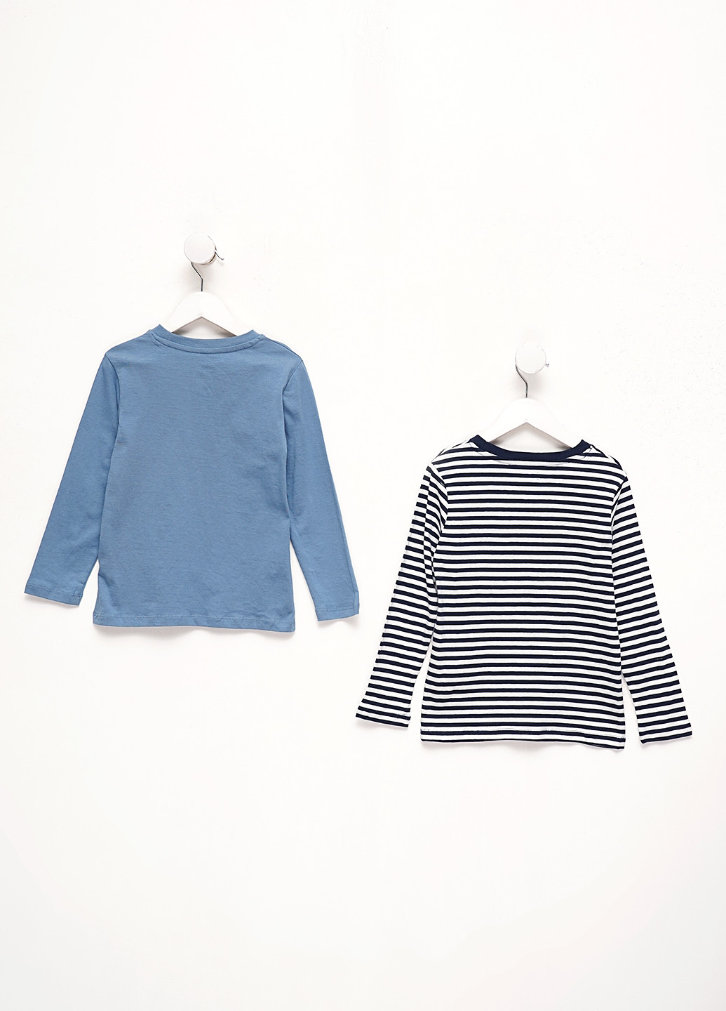 Голубой демисезонный кэжуал лонгслив H&M однотонный