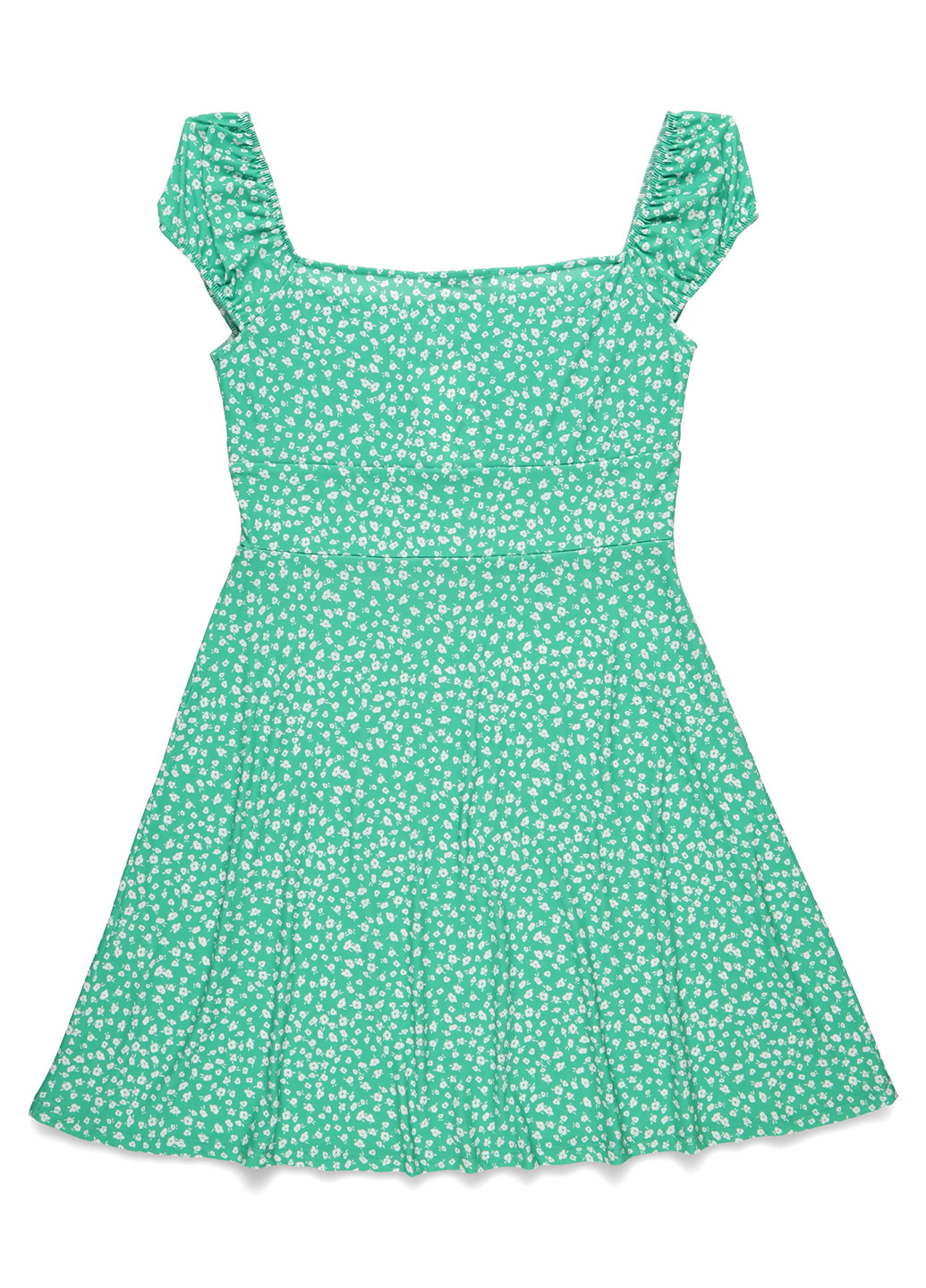 Салатова кежуал сукня кльош MINT&BERRY з квітковим принтом