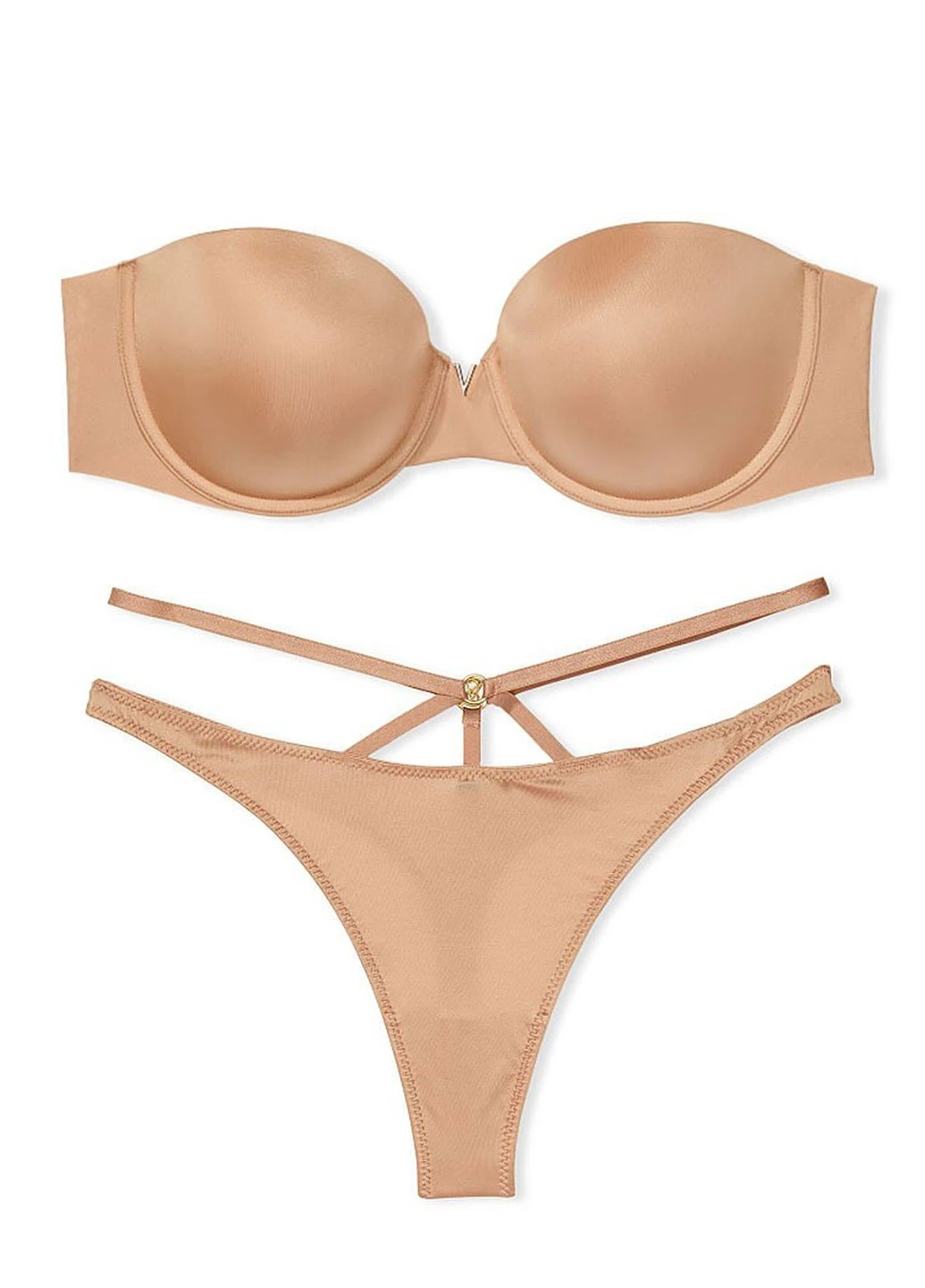 Бежевый демисезонный комплект (бюстгальтер, трусики) Victoria's Secret