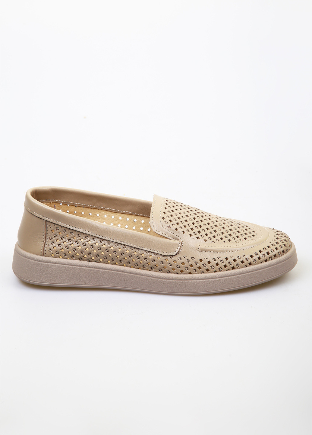 Кофейные слипоны No Brand с перфорацией однотонные