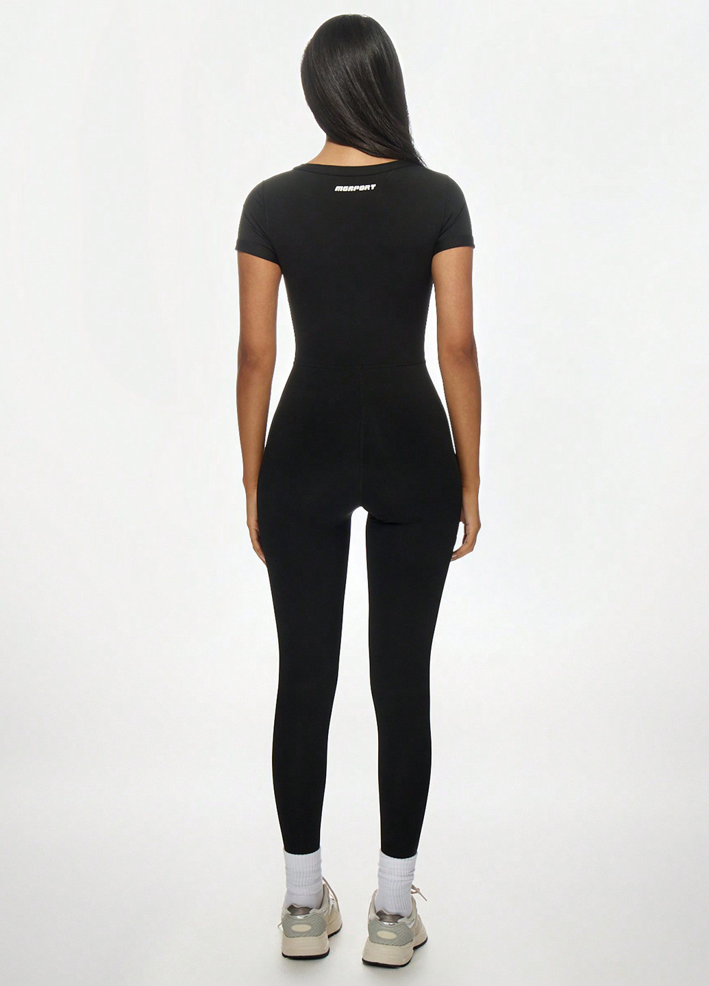 Комбінезон SHEIN комбінезон-брюки однотонний чорний спортивний, кежуал поліамід