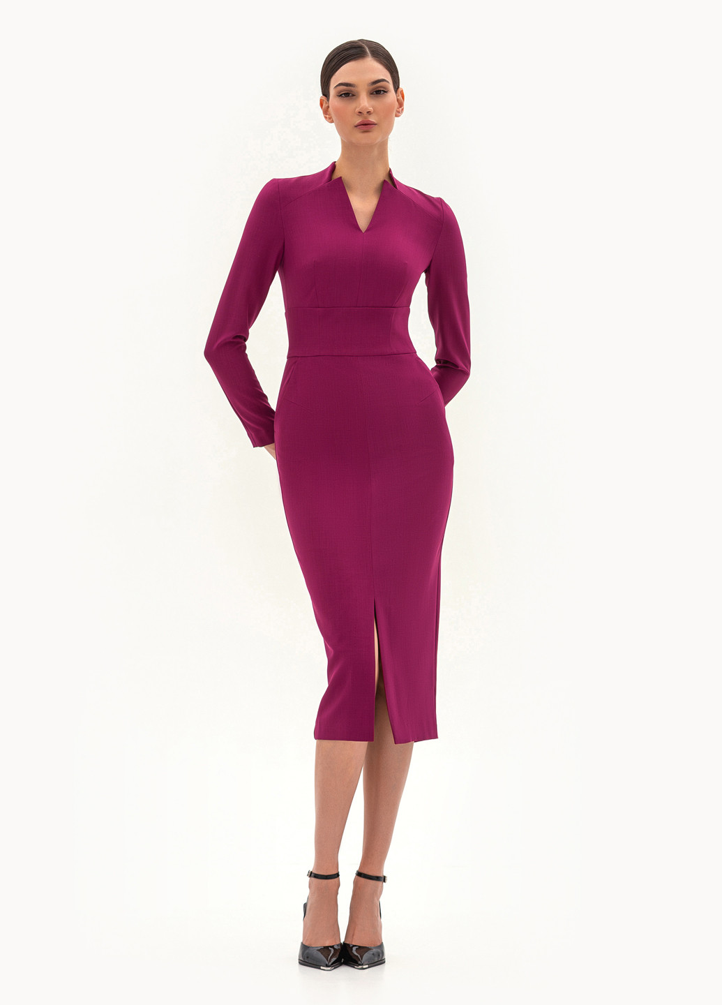 Фуксинова (кольору Фукія) ділова, кежуал сукня футляр BGL однотонна