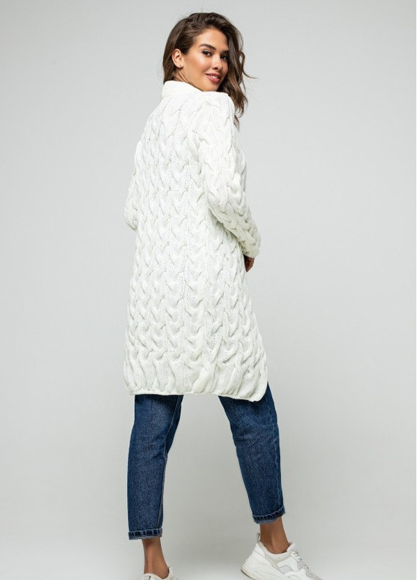 В'язаний кардиган "Лало" - Молочний Prima Fashion Knit Рост 175 см, размер 42-44 однотонний молочний кежуал